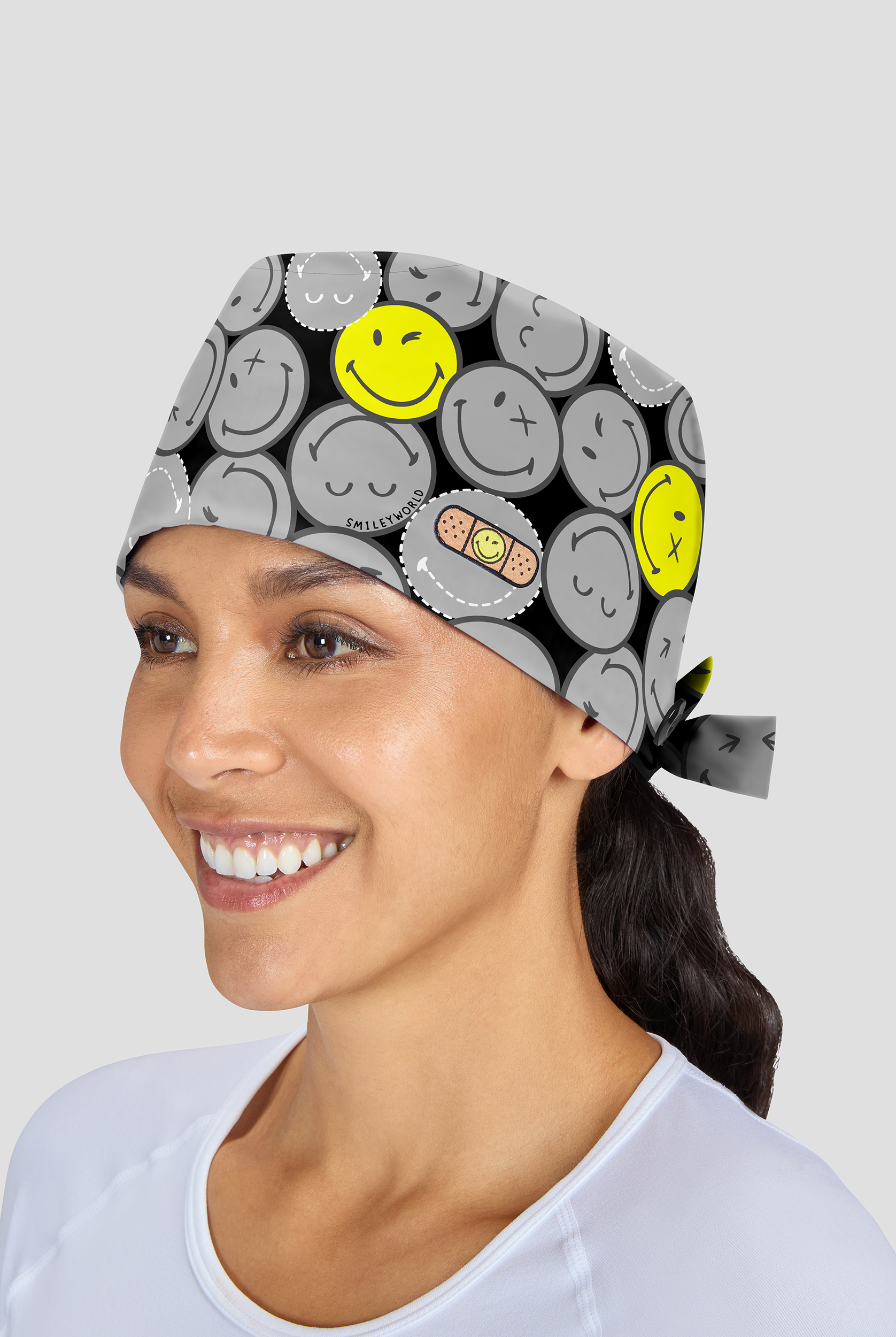 koi Smiley World Smiling All Around Unisex Stretch Scrub Cap