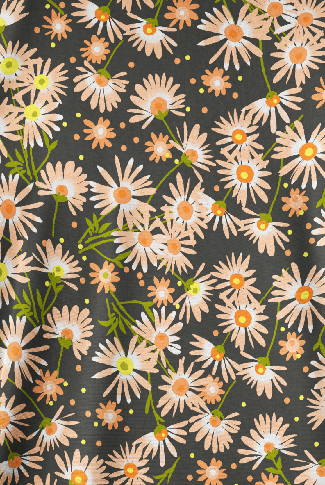 Butter-Soft Originals Daisy Breeze Pewter Women's 2-Pocket V-Neck Print Scrub Top