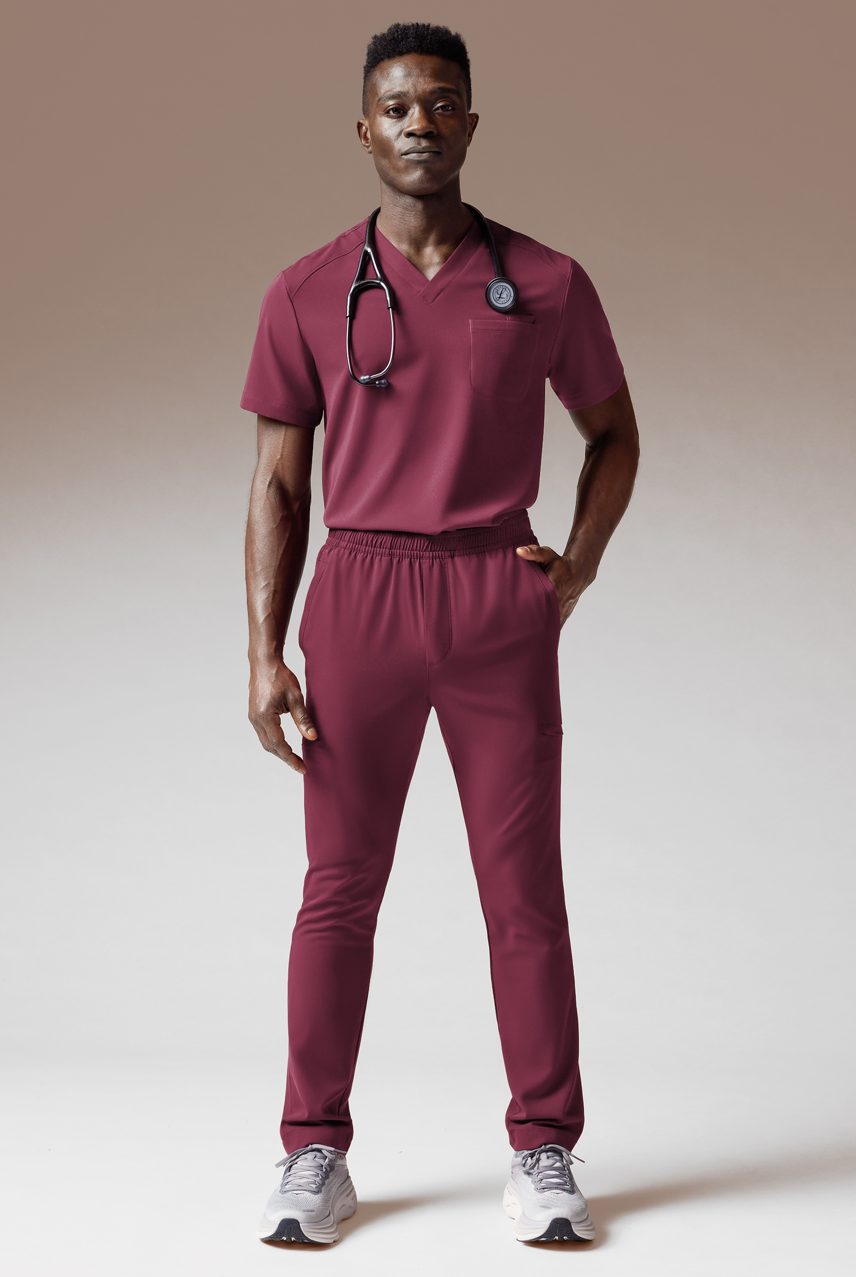 Hypothesis System Men’s 3-Pocket V-Neck Tuck In/Wear Out Scrub Top