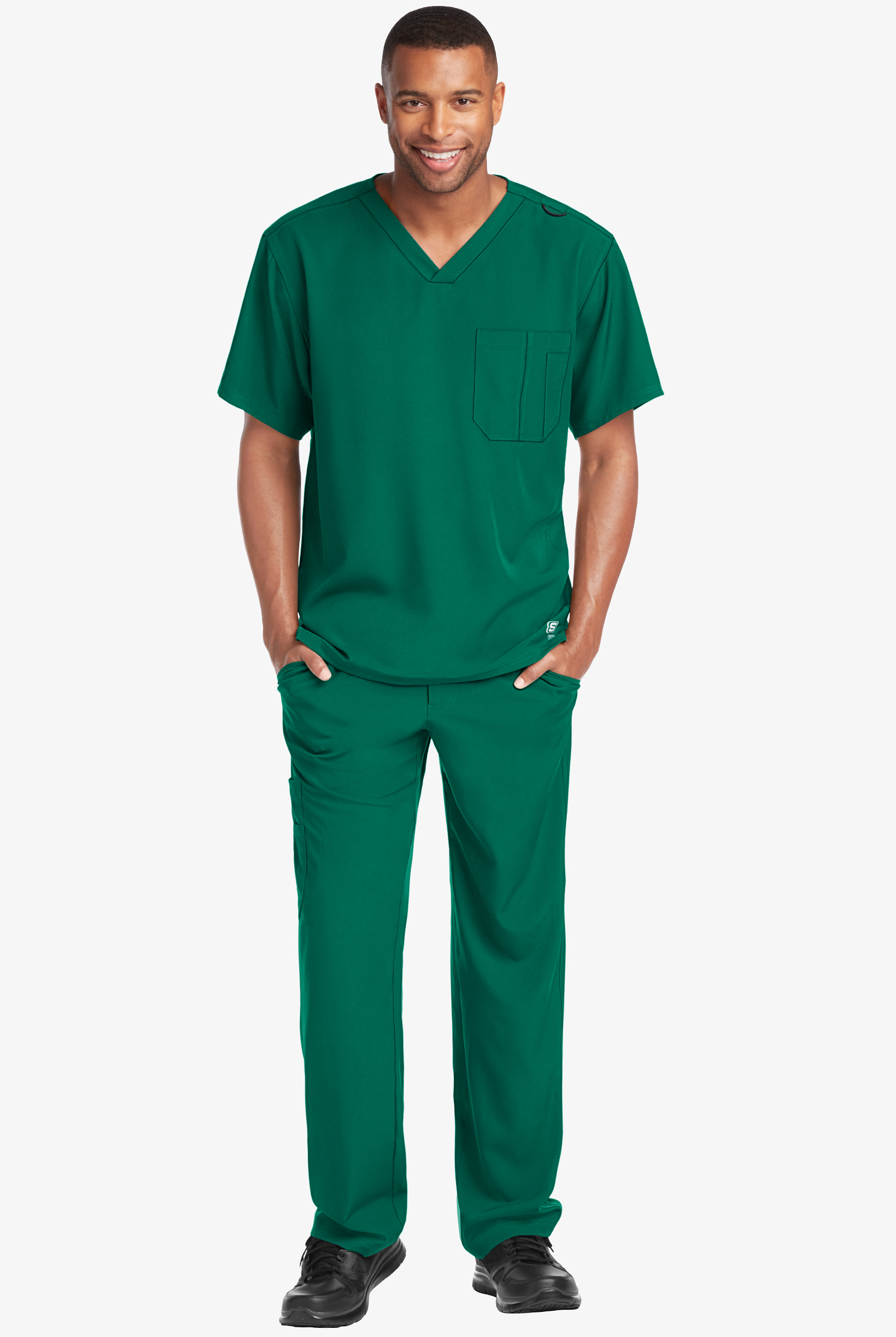 Skechers by Barco Structure Men's 1-Pocket STRETCH V-Neck Scrub Top