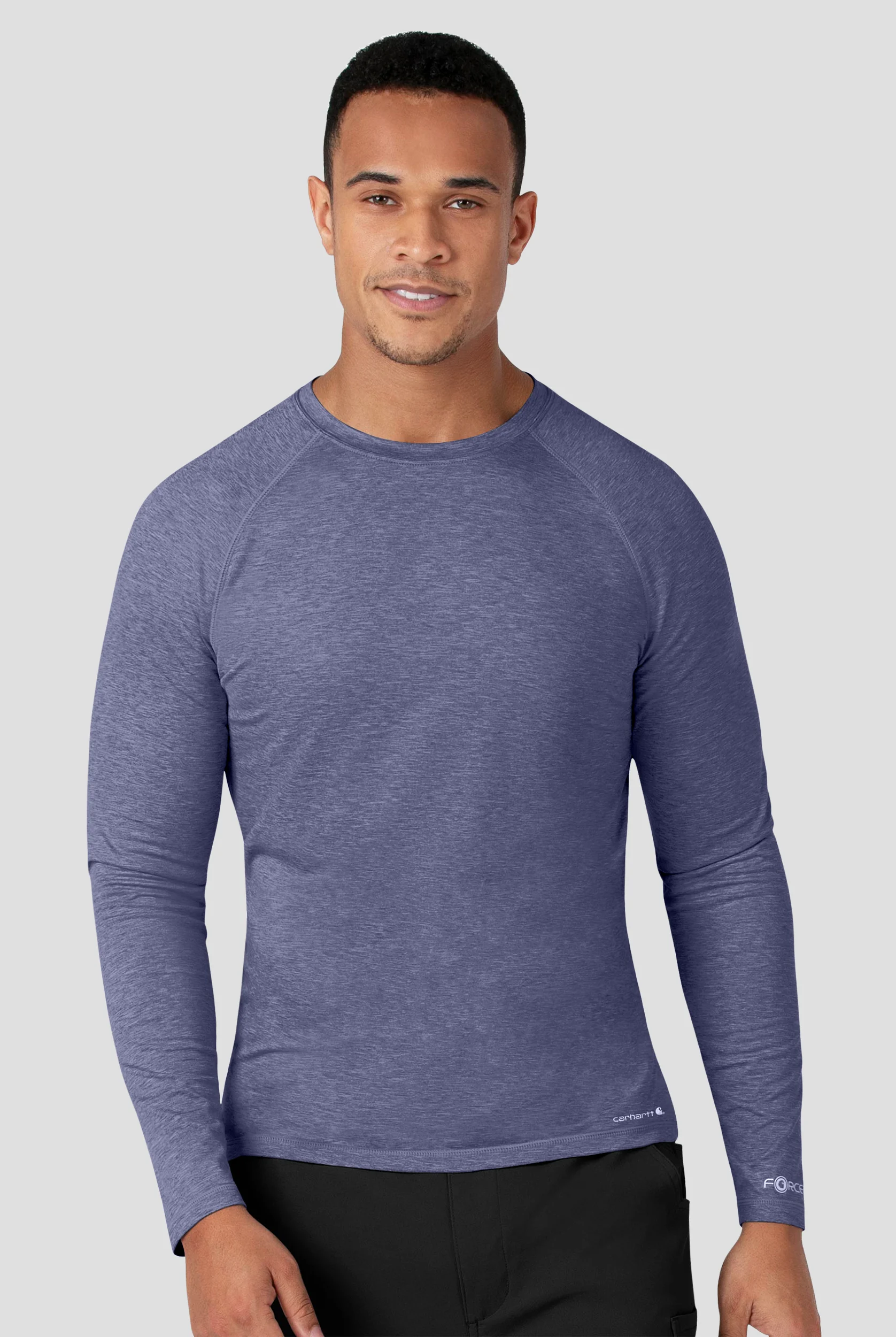 Camiseta m&eacute;dica Carhart Force estilo jaspeado con mangas ragl&aacute;n y 1 bolsillo para hombre