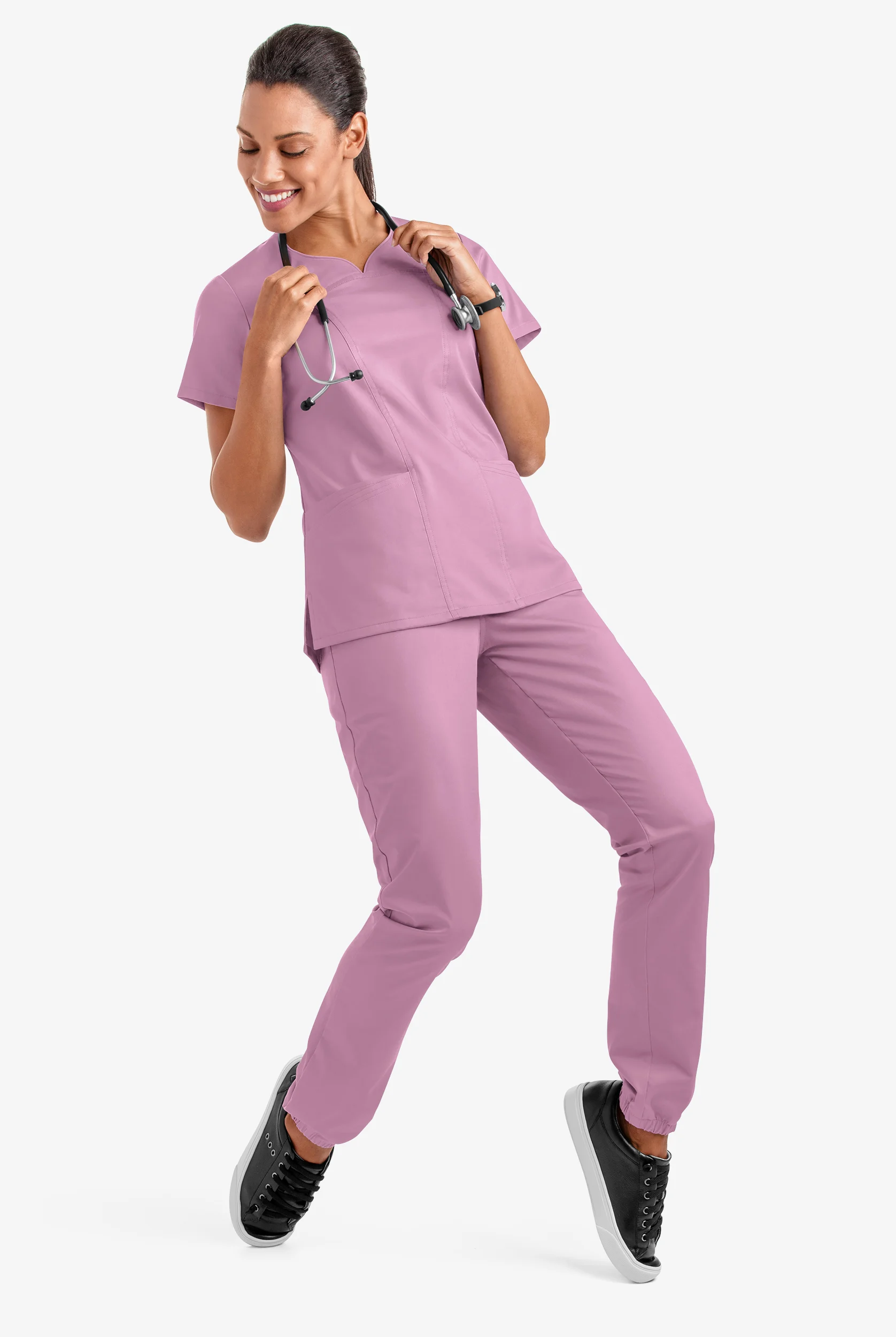 Butter-Soft STRETCH Women's 4-Pocket Sweetheart Neck Scrub Top