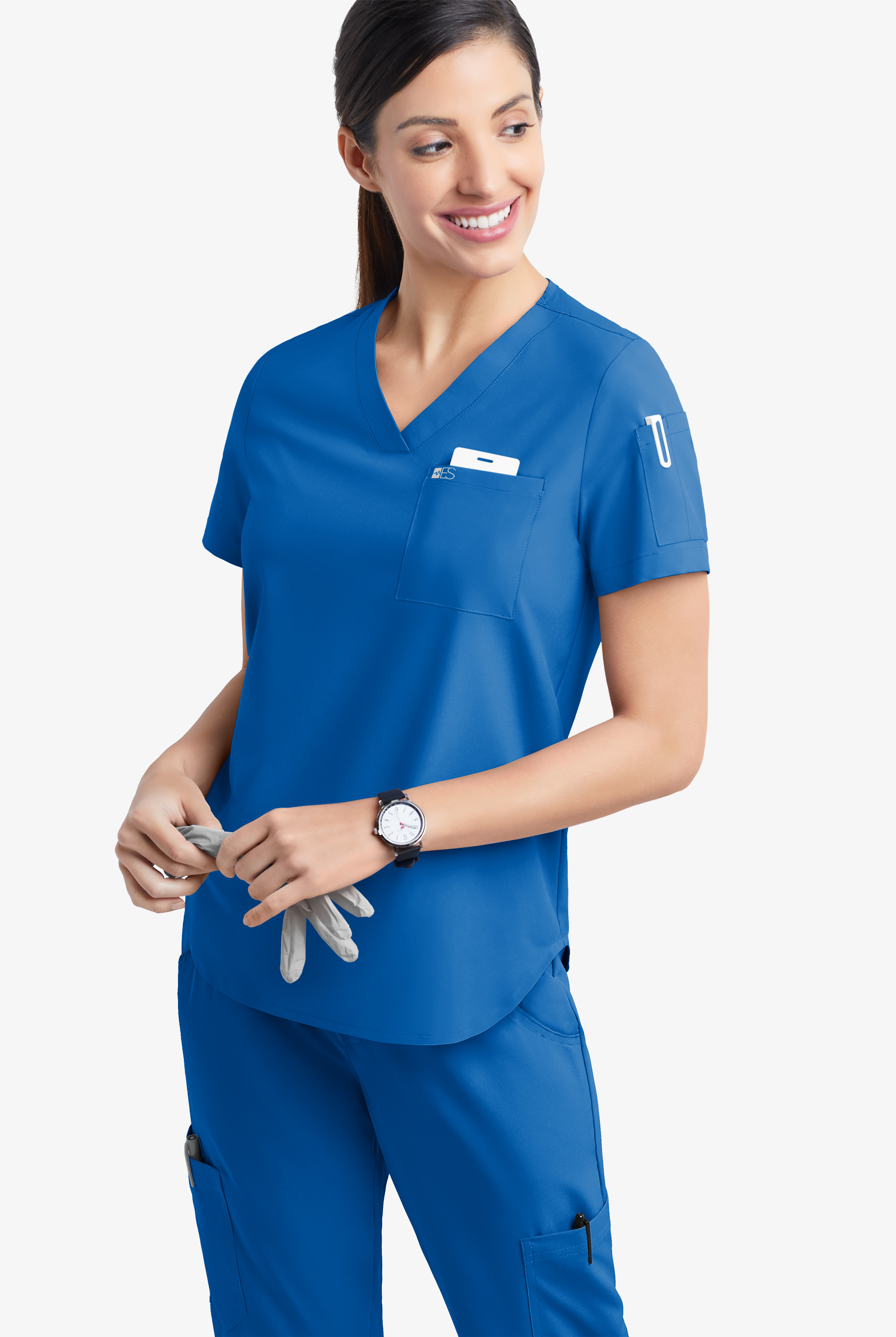 Easy STRETCH Chloe Women's 3-Pocket V-Neck Tuck-In Scrub Top