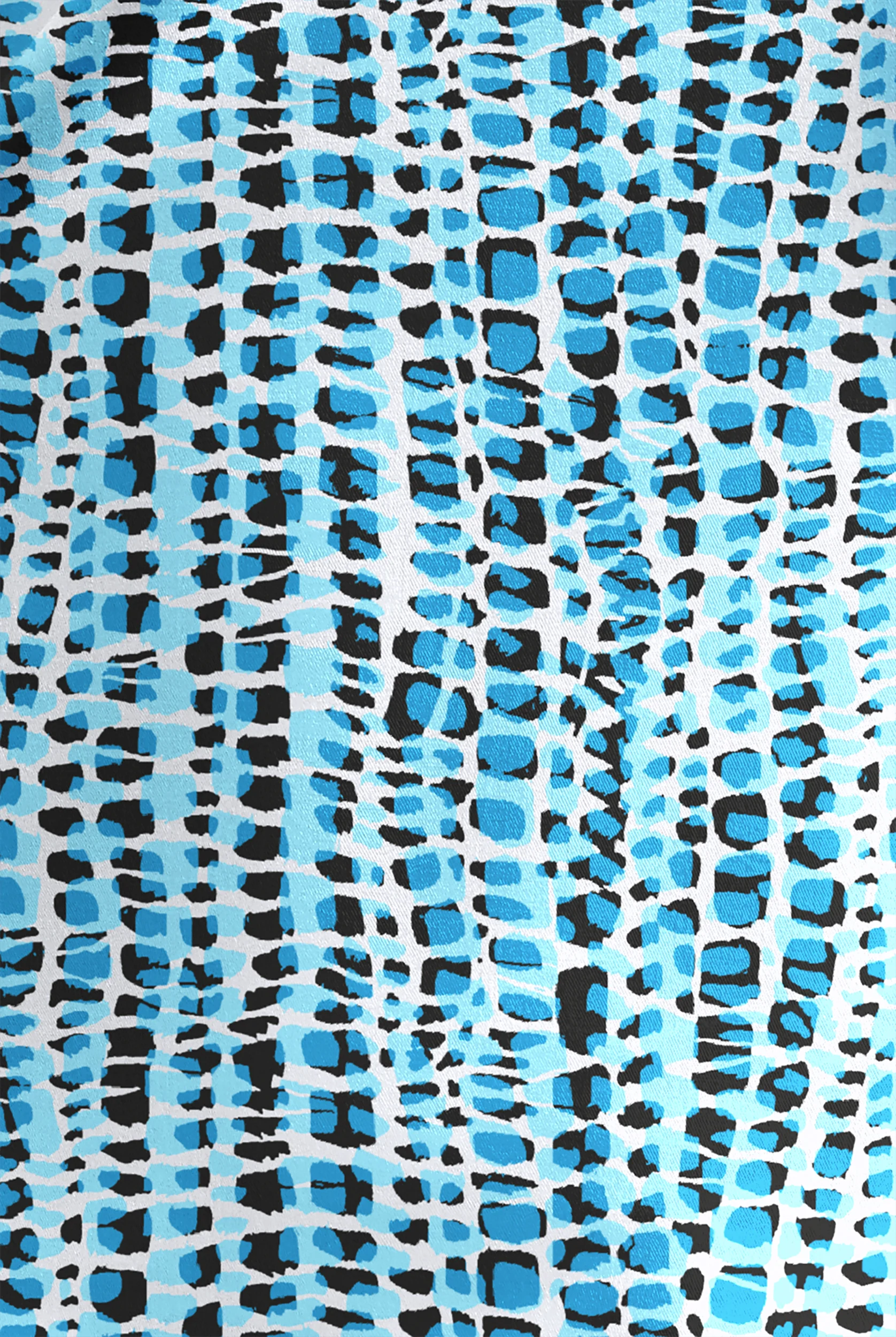 Butter-Soft STRETCH Urban Animal Turquoise Women's 4-Pocket Crisscross Print Scrub Top