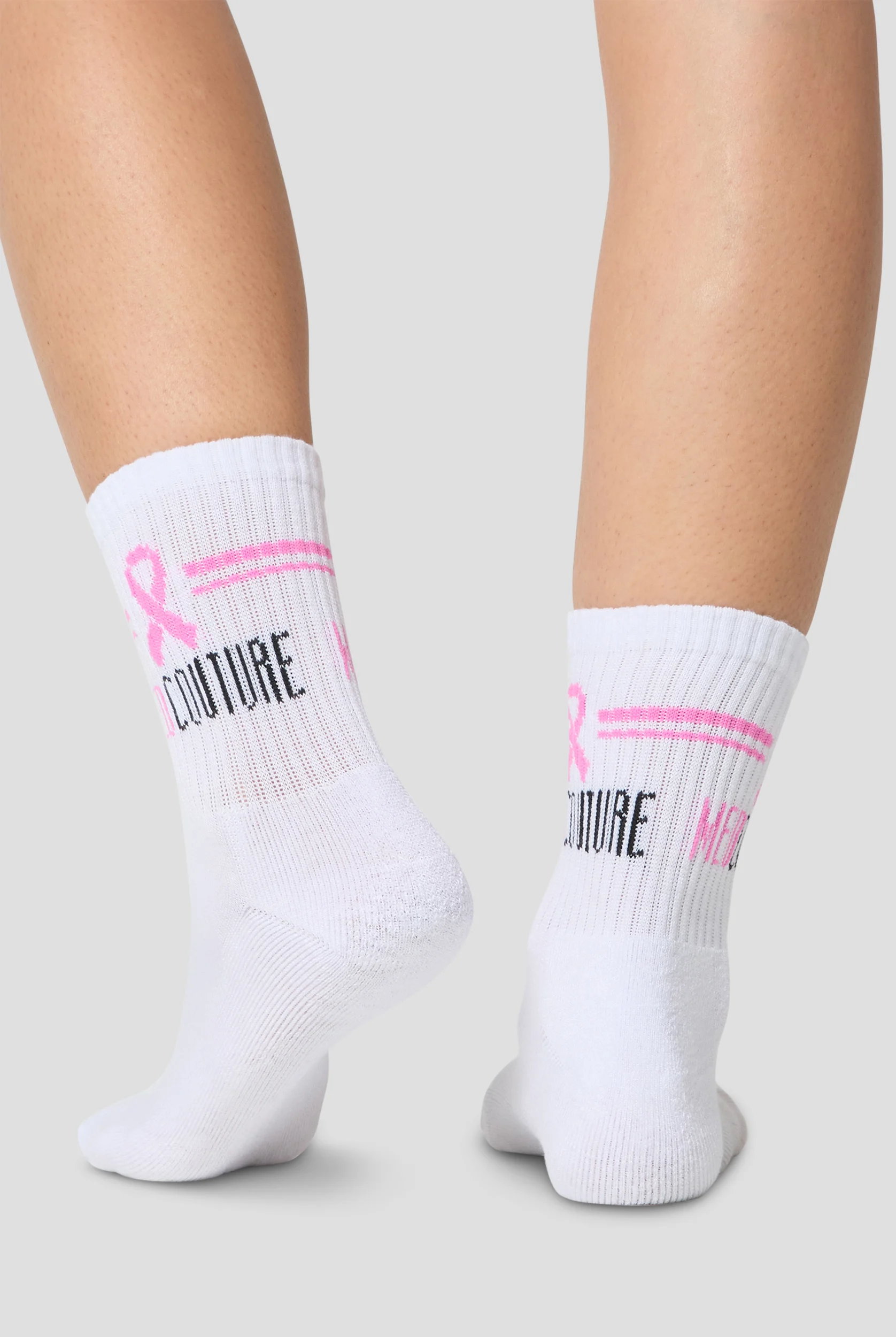 Med Couture Pink Power Women's 2-Pair Cushioned Bottom Crew Socks