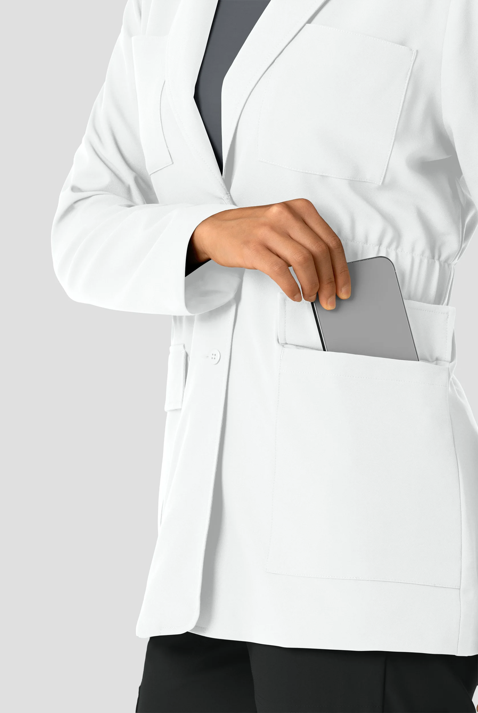 Wink Layers Women's 28 1/4"  4-Pocket Blazer Short Lab Coat