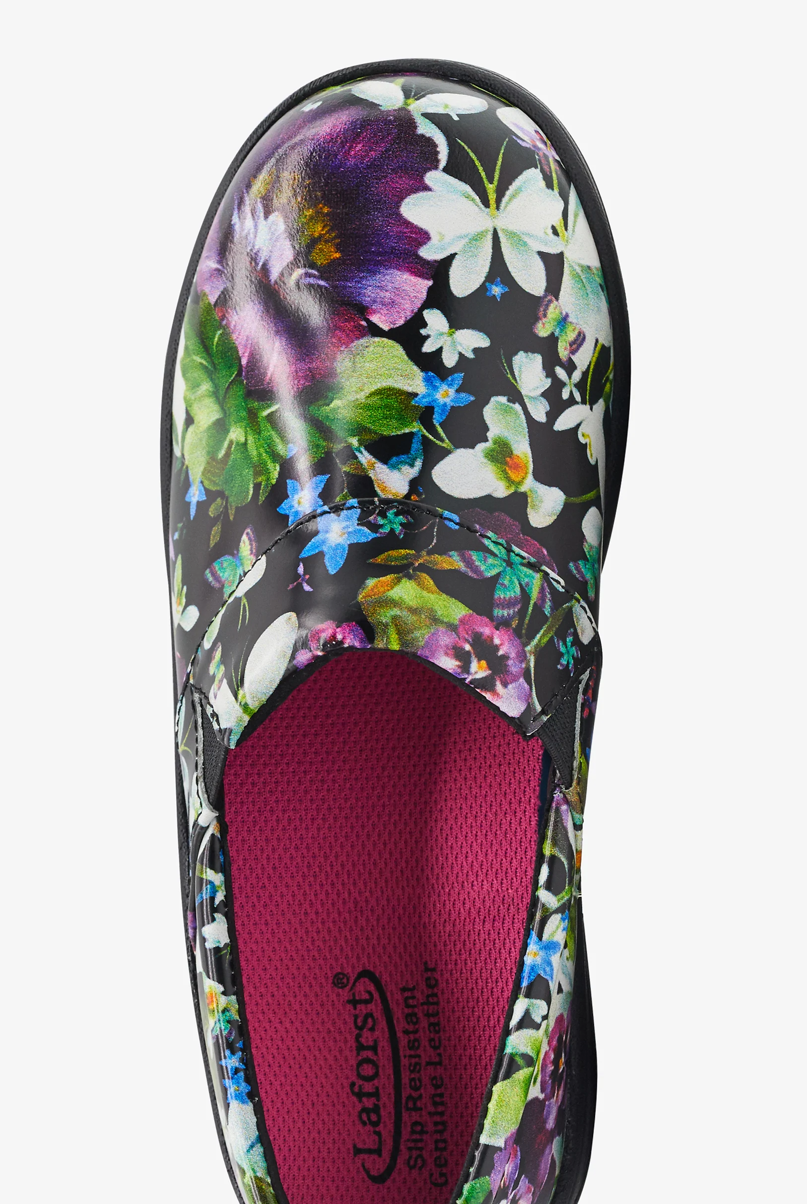 Laforst Women's Rachel Purple Flower Nursing Clogs