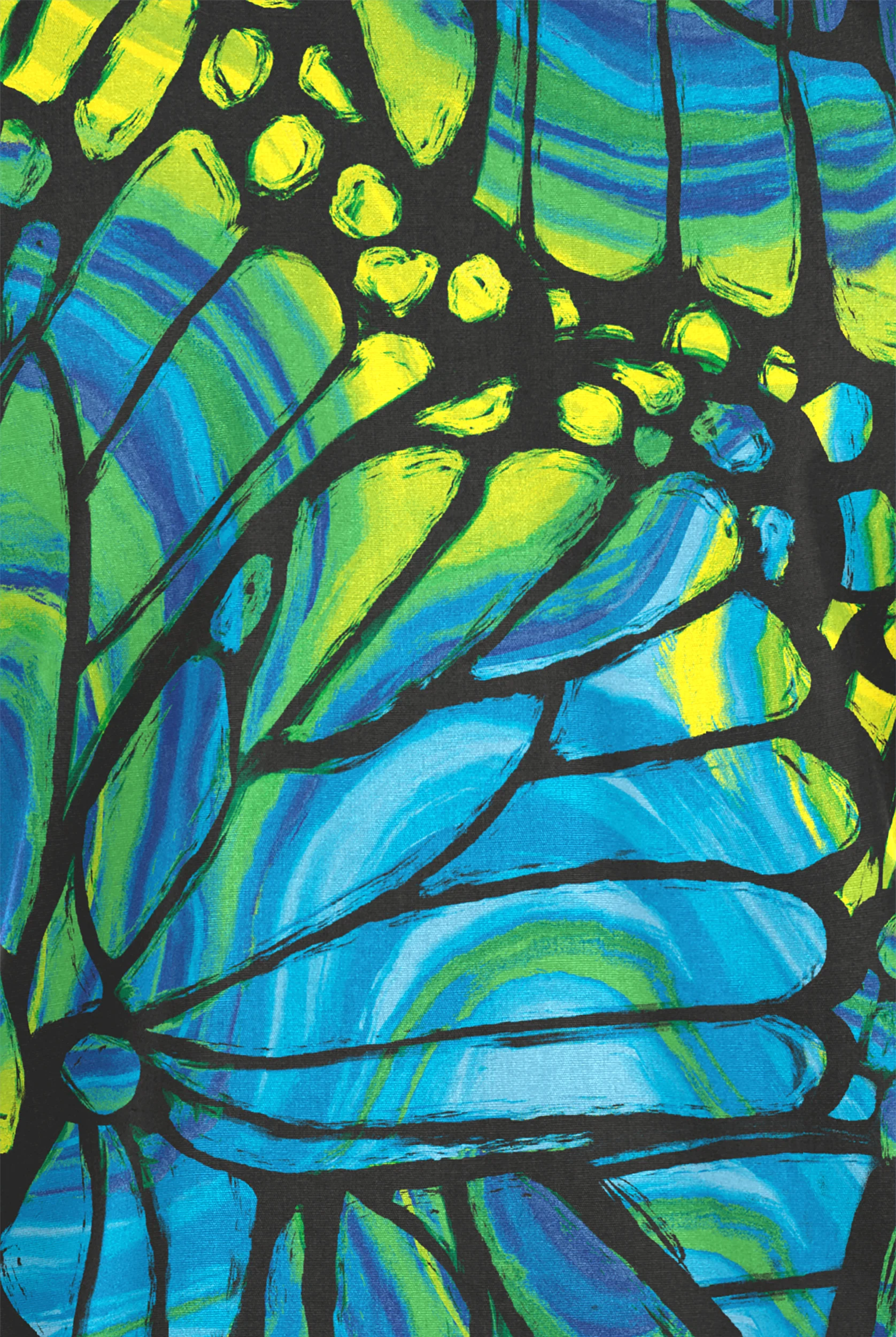 Butter-Soft Originals Kaleidoscope Butterflies Royal Women's 2-Pocket V-Neck Print Scrub Top