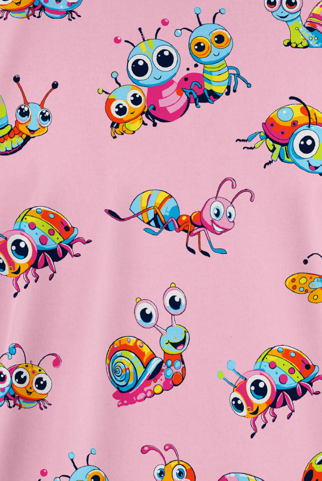 Butter-Soft Originals Bug Parade Blush Women's 2-Pocket V-Neck Print Scrub Top