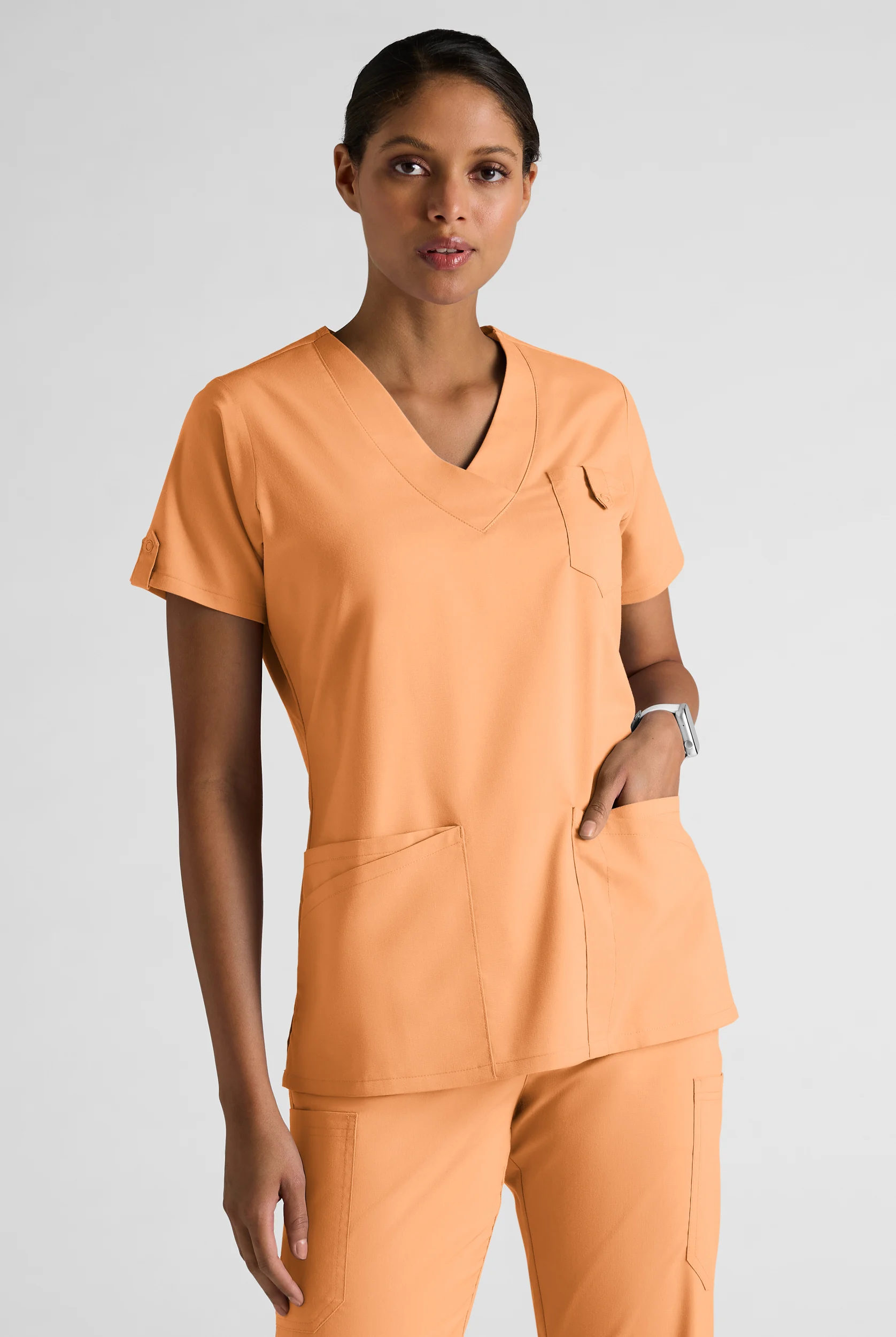 Butter-Soft STRETCH Women's 6-Pocket V-Neck Scrub Top