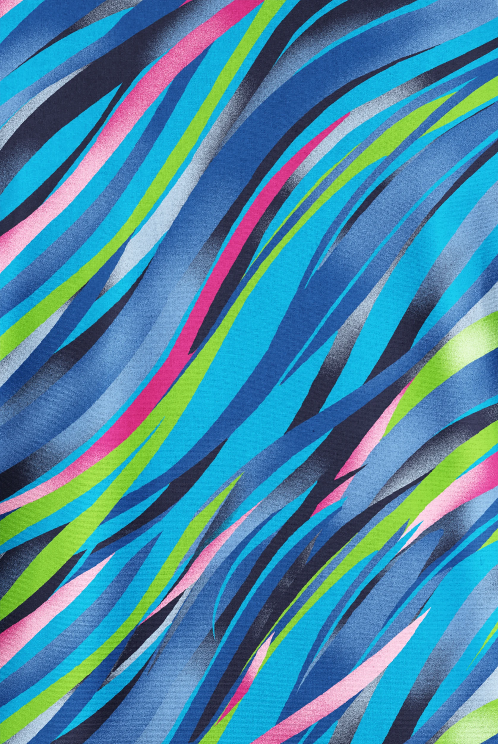 Happy Scrubs Color Waves Navy Women's 2-Pocket V-Neck Print Scrub Top