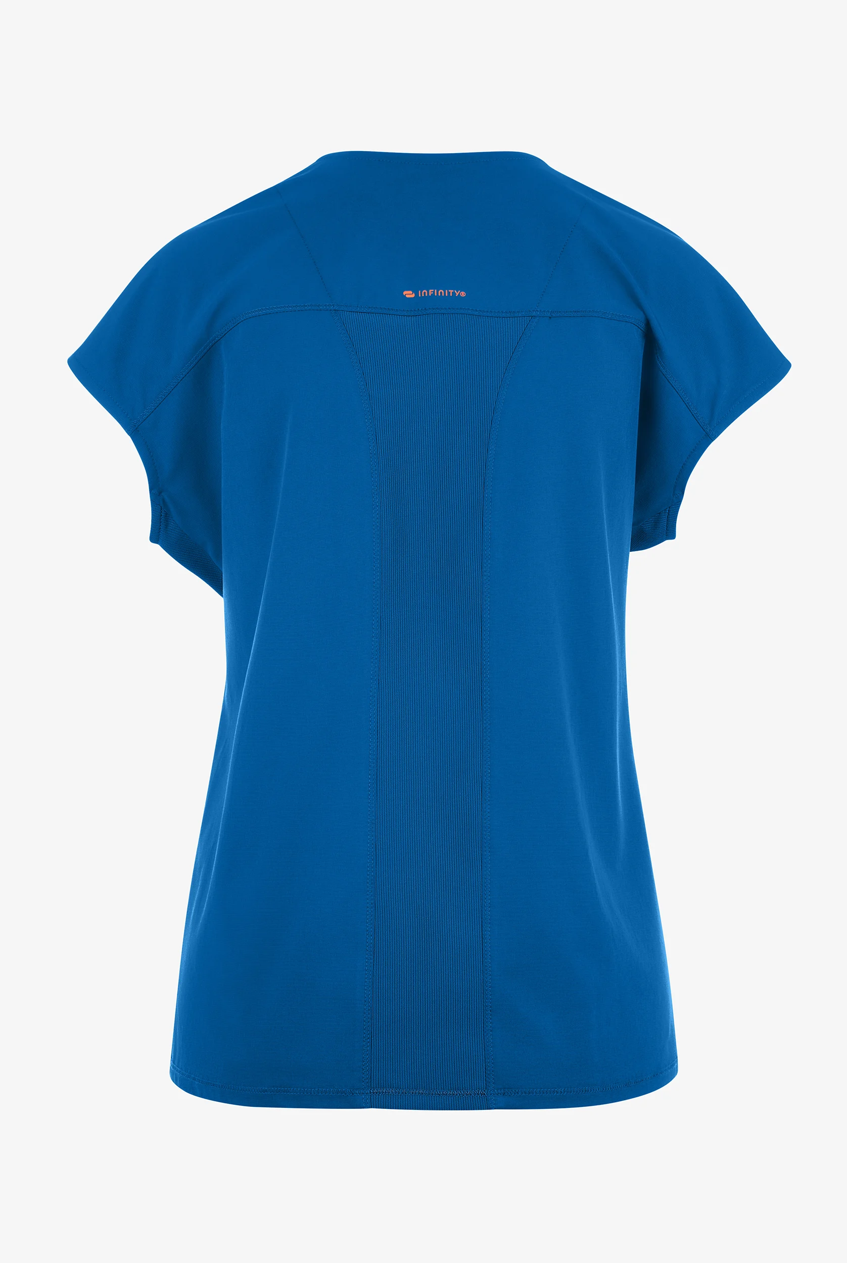 Infinity GNR8 Women's 3-Pocket STRETCH Rib-Knit Dolman Sleeve Zip Placket Round Neck Scrub Top