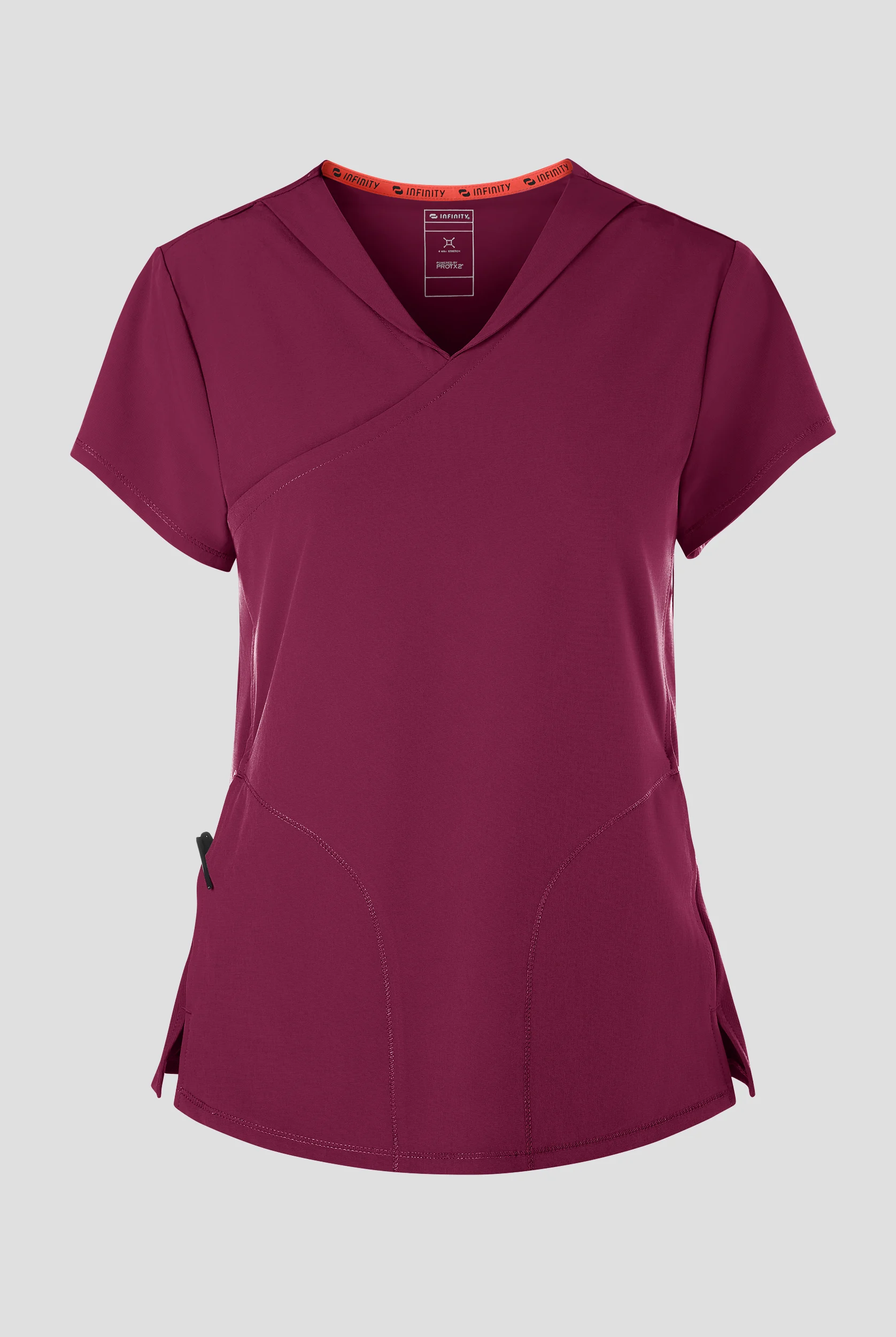 Infinity GNR8 Women's 2-Pocket STRETCH Collar Wrap Scrub Top