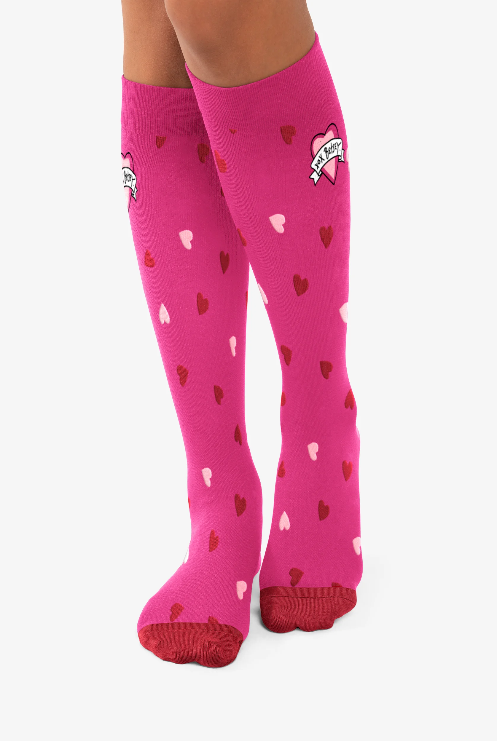 Betsey Johnson Love and Care Women's 2-Pack 15-20 mmHg Moderate Compression Socks