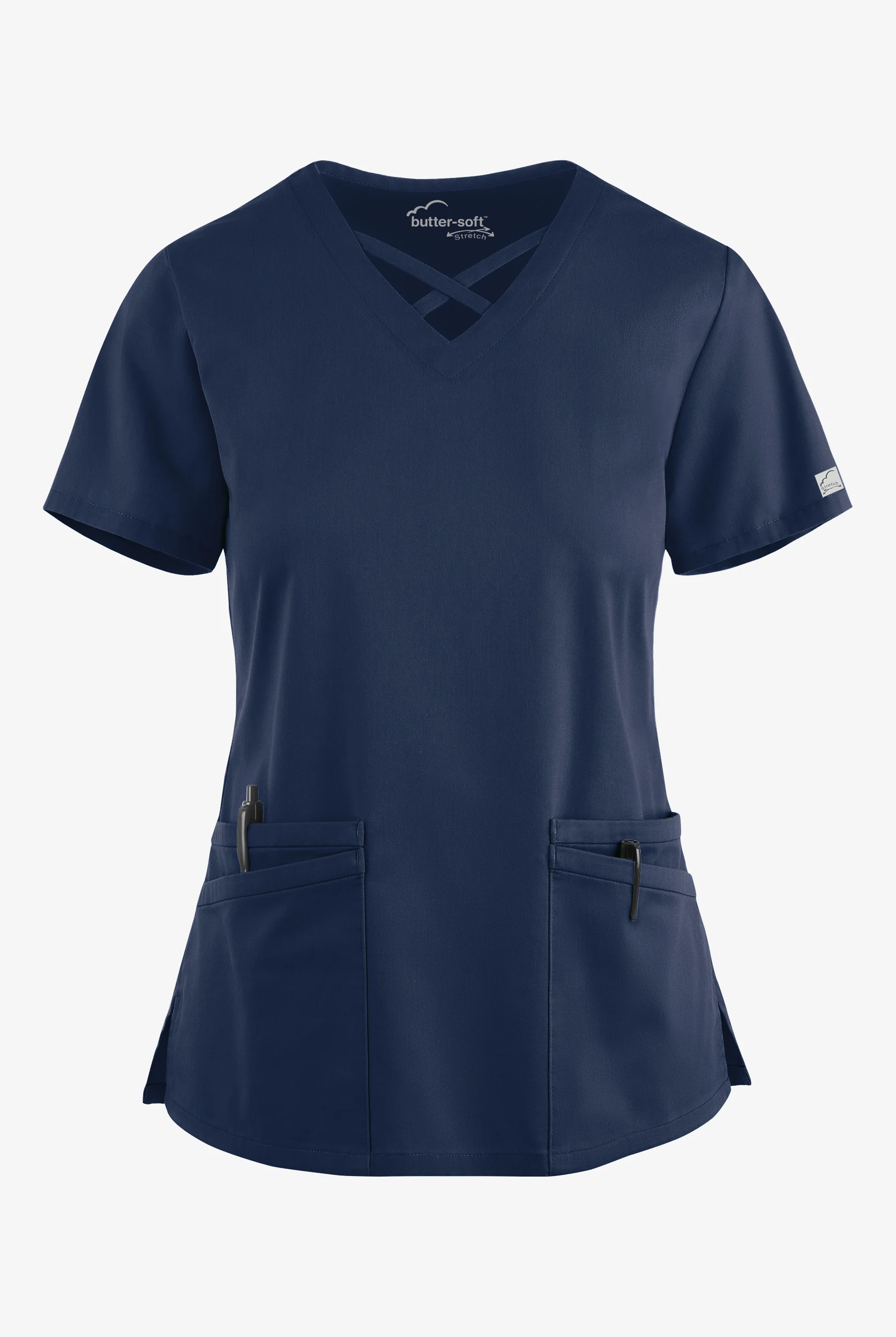 Butter-Soft STRETCH Women's 4-Pocket Crisscross Scrub Top