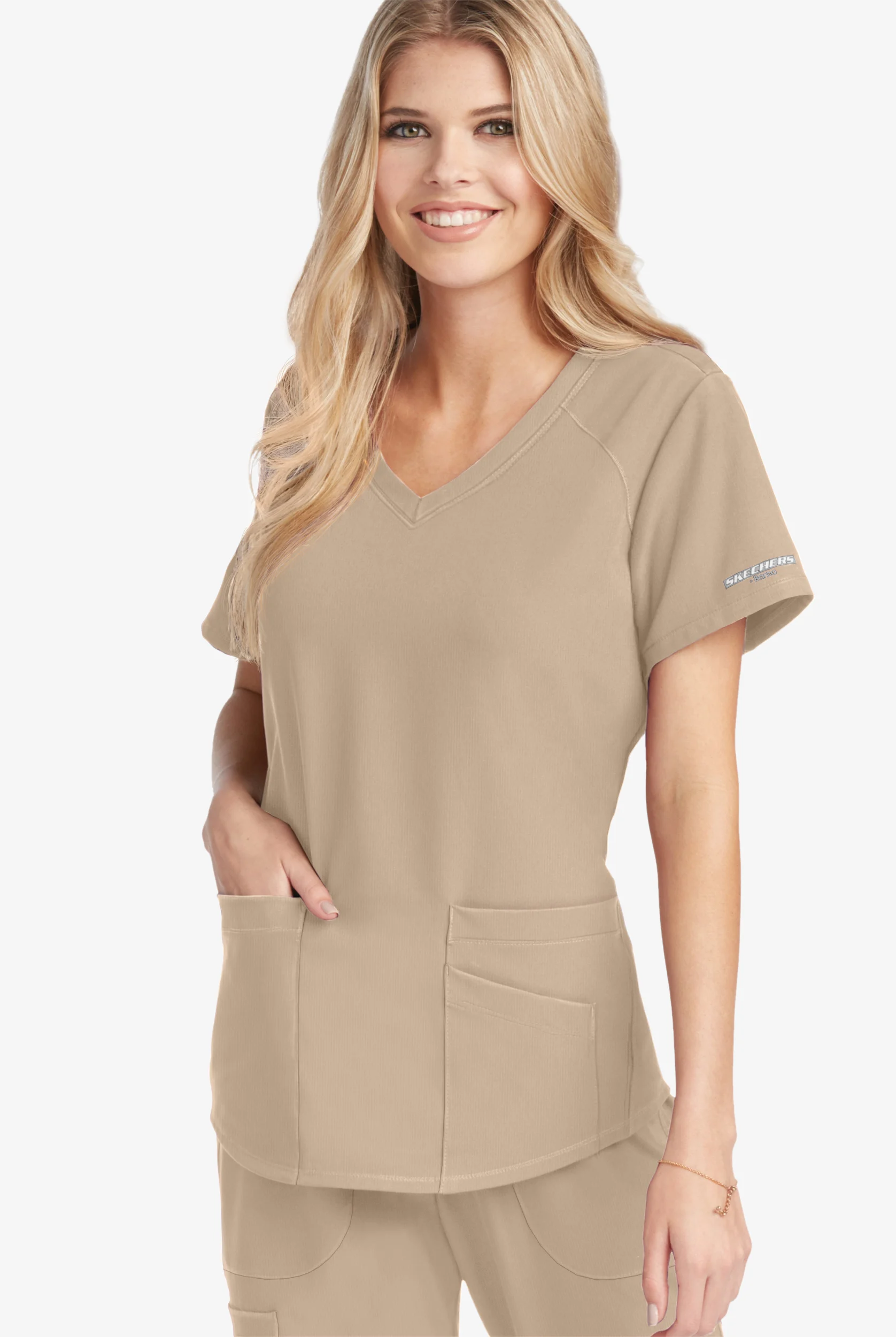 Skechers by Barco Breeze Women's 3-Pocket STRETCH V-Neck Scrub Top