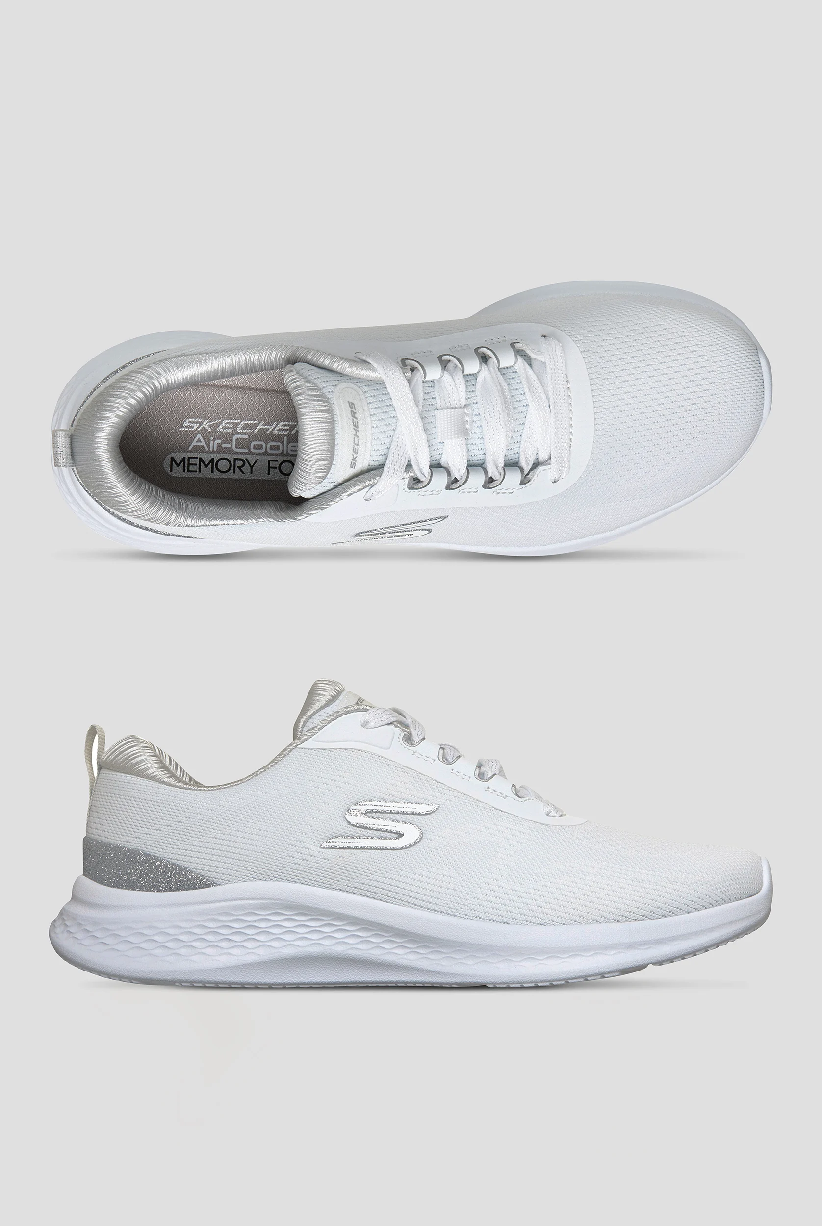 Skechers Sport SKECH-LITE PRO 2.0 - BRILLIANT SHIMMER White/Silver Athletic Lace Up Shoes