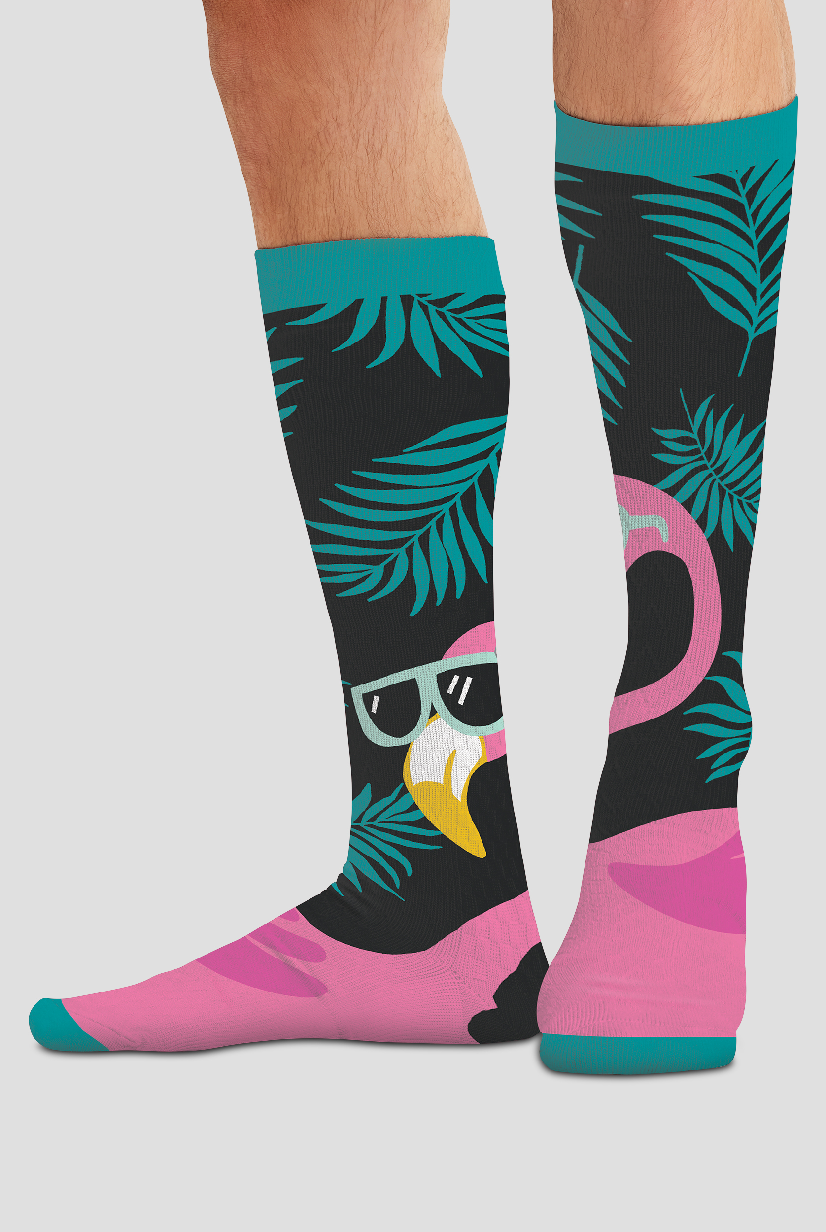 Cherokee Cool Flamingo Men's 10-15 mmHg Light Compression Socks