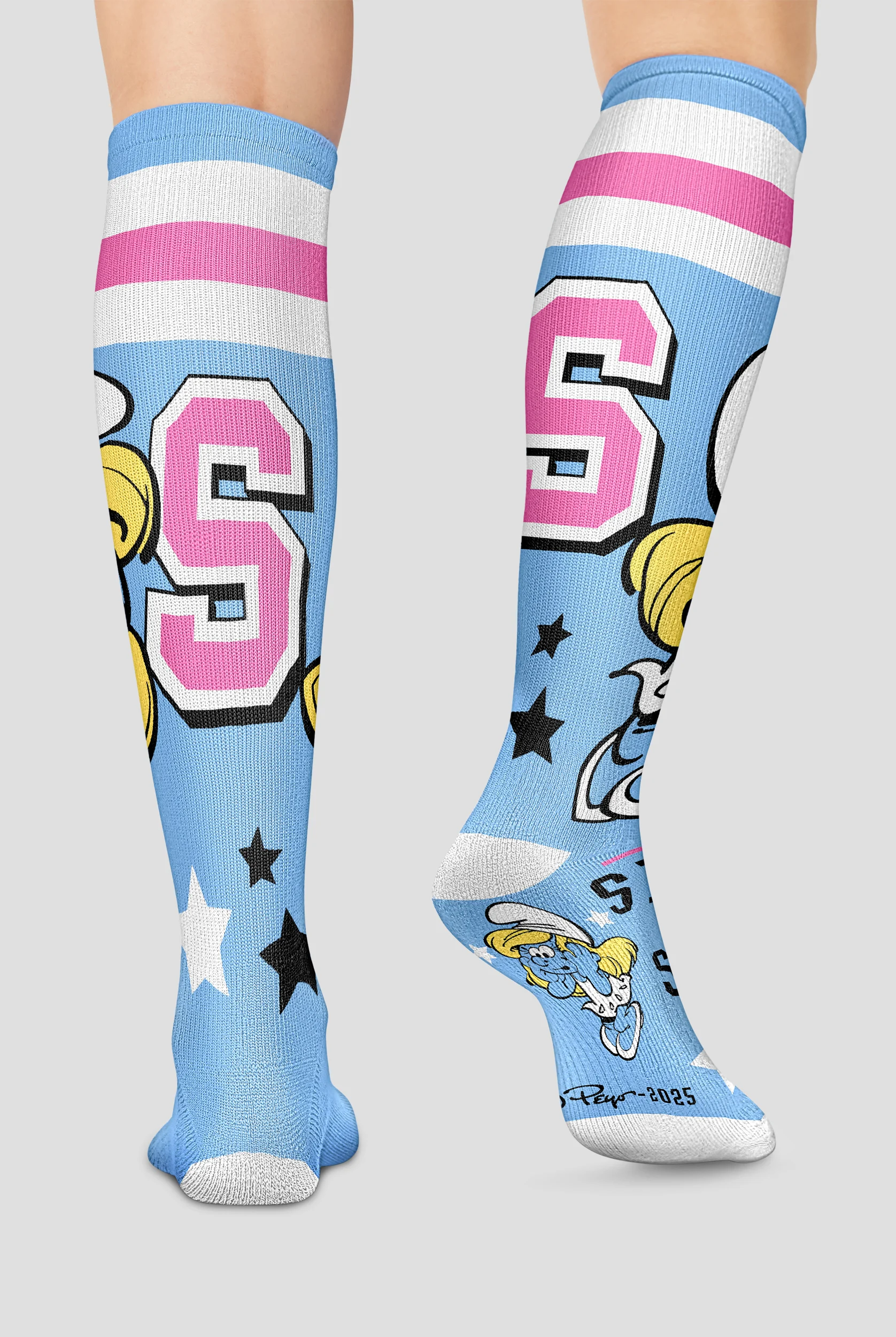 Tooniforms Smurfs Smart & Sassy Women's 10-15 mmHG Light Compression Socks