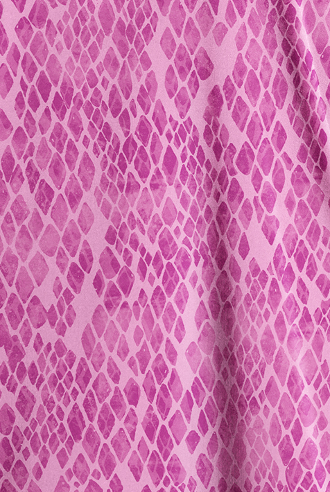 Easy STRETCH Subtle Snake Electric Fuchsia Women's Dolman Print Scrub Top