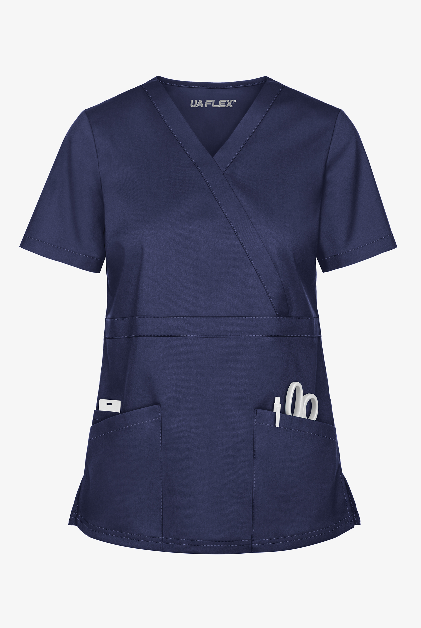 UA Flex2 Women's 3-Pocket Mock Wrap STRETCH Scrub Top