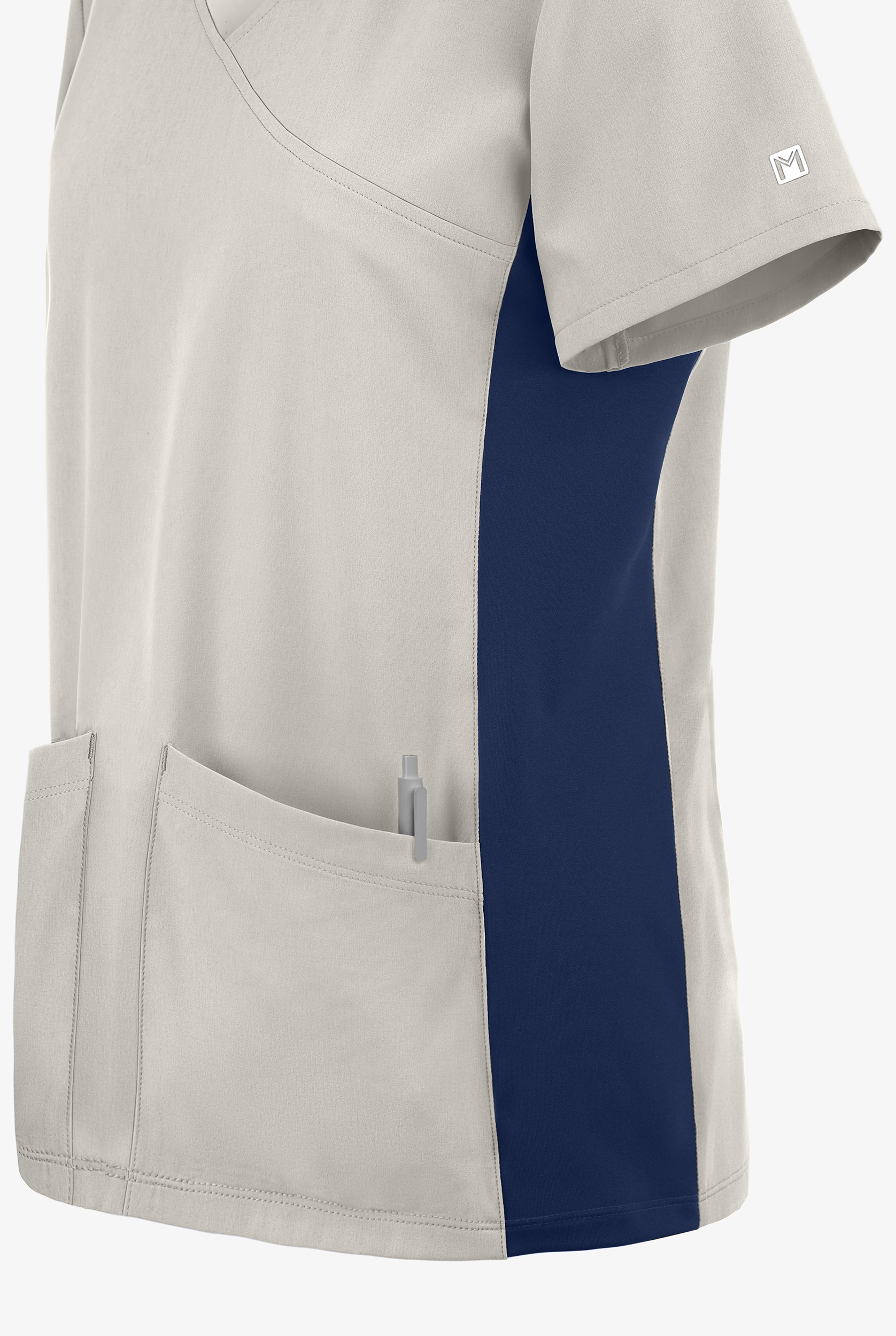 Maevn Matrix Impulse Women's 2-Pocket STRETCH Micro Rib Side Panel Mock Wrap Scrub Top