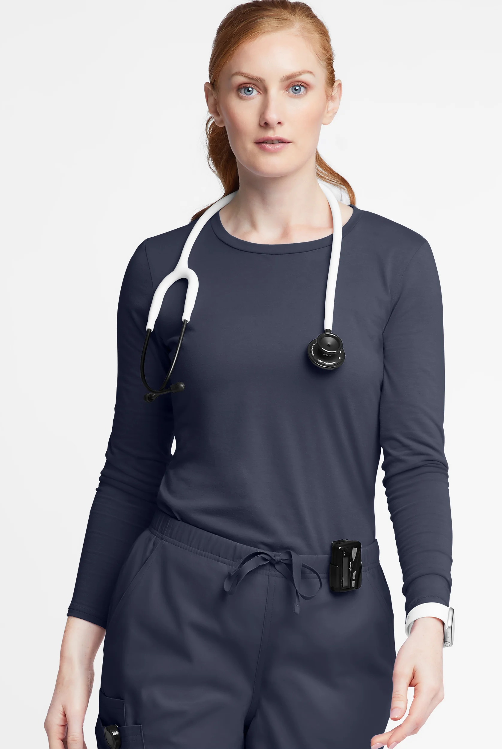 Butter-Soft Originals Women's STRETCH Cotton-Rich Long Sleeve Crew Neck Knit Underscrub