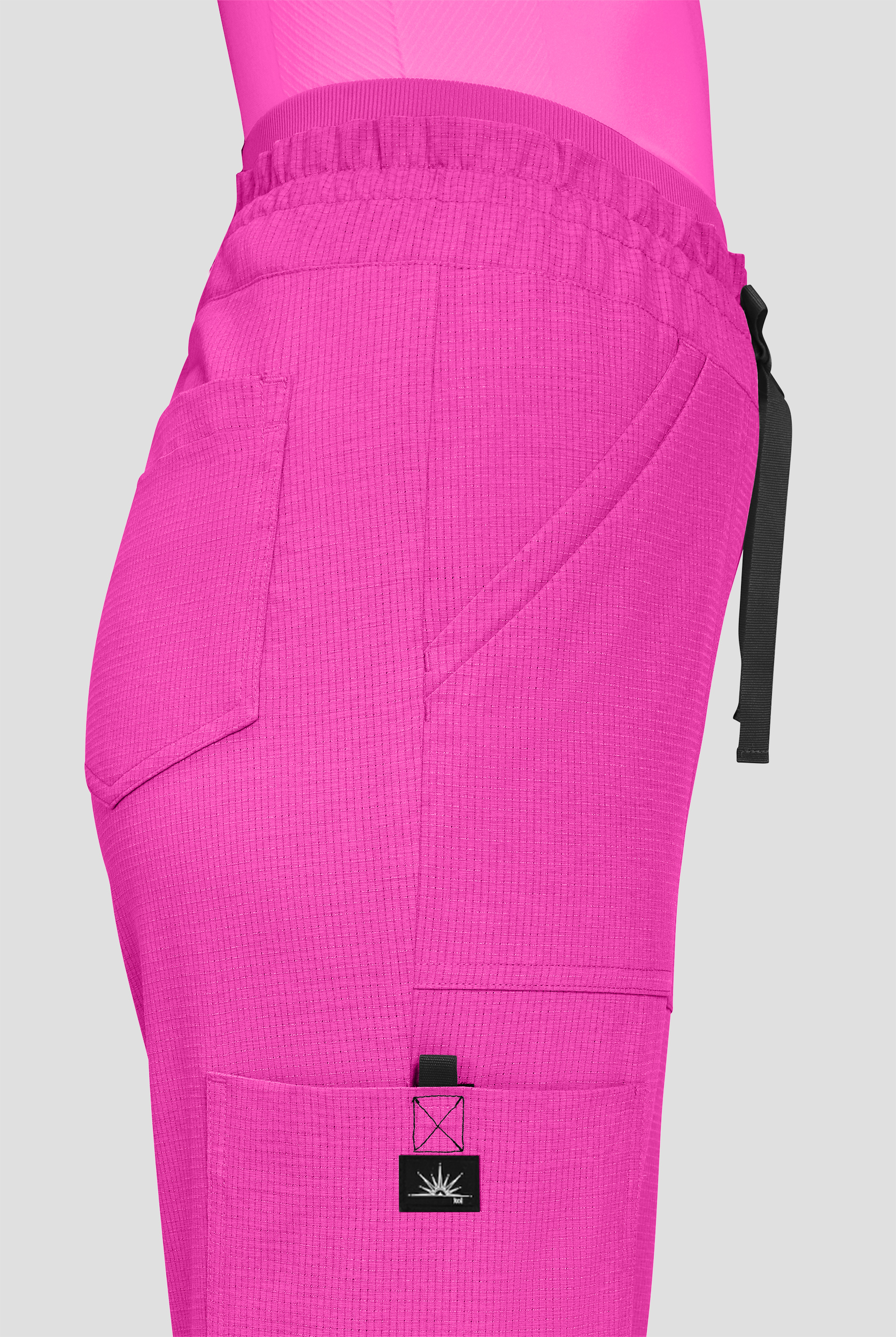 koi Solis Freda Women's 8-Pocket STRETCH Rib-Knit Double Waist Straight Leg Cargo Scrub Pant