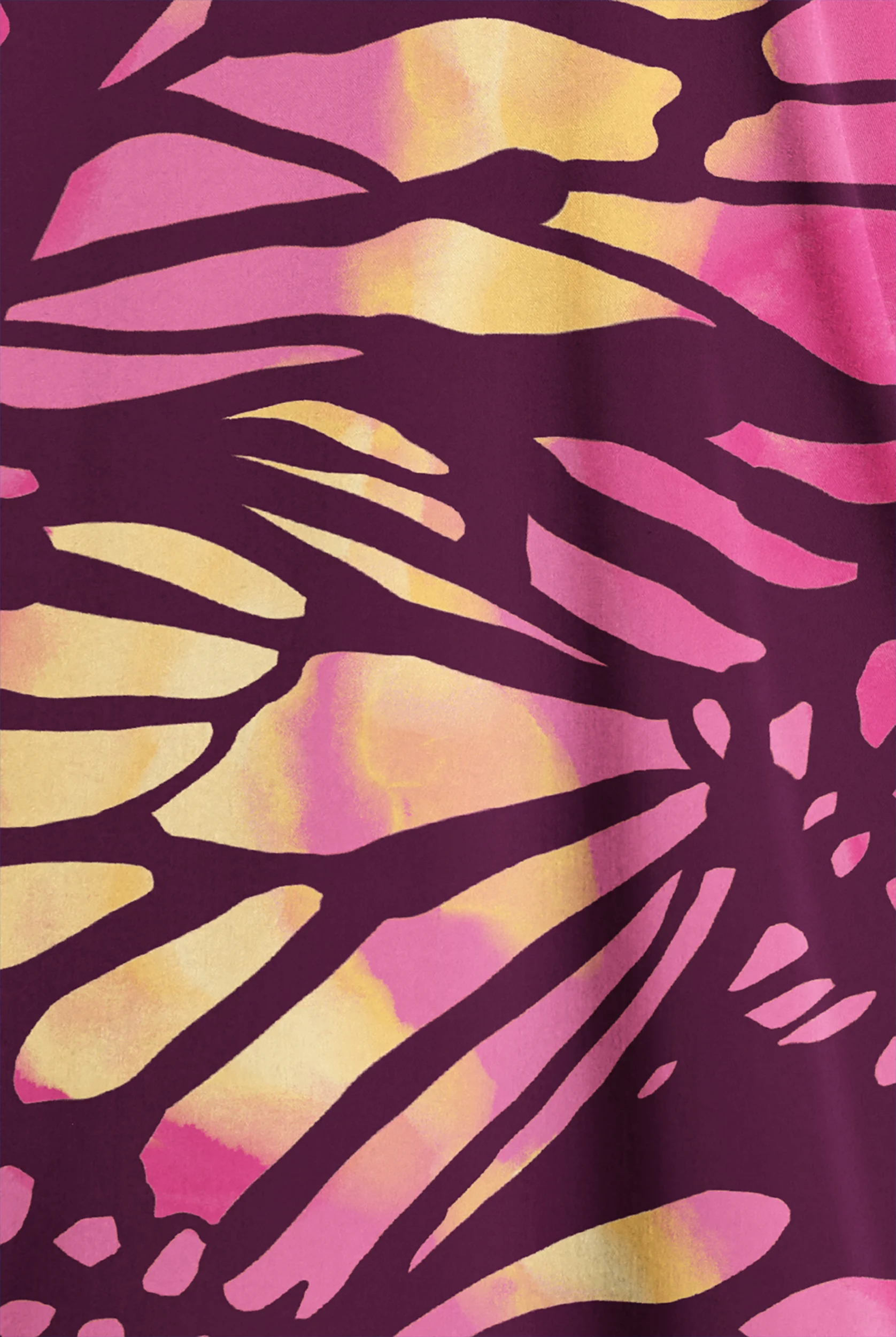 Butter-Soft STRETCH Bold Butterfly Eggplant Women's Dolman Print Scrub Top