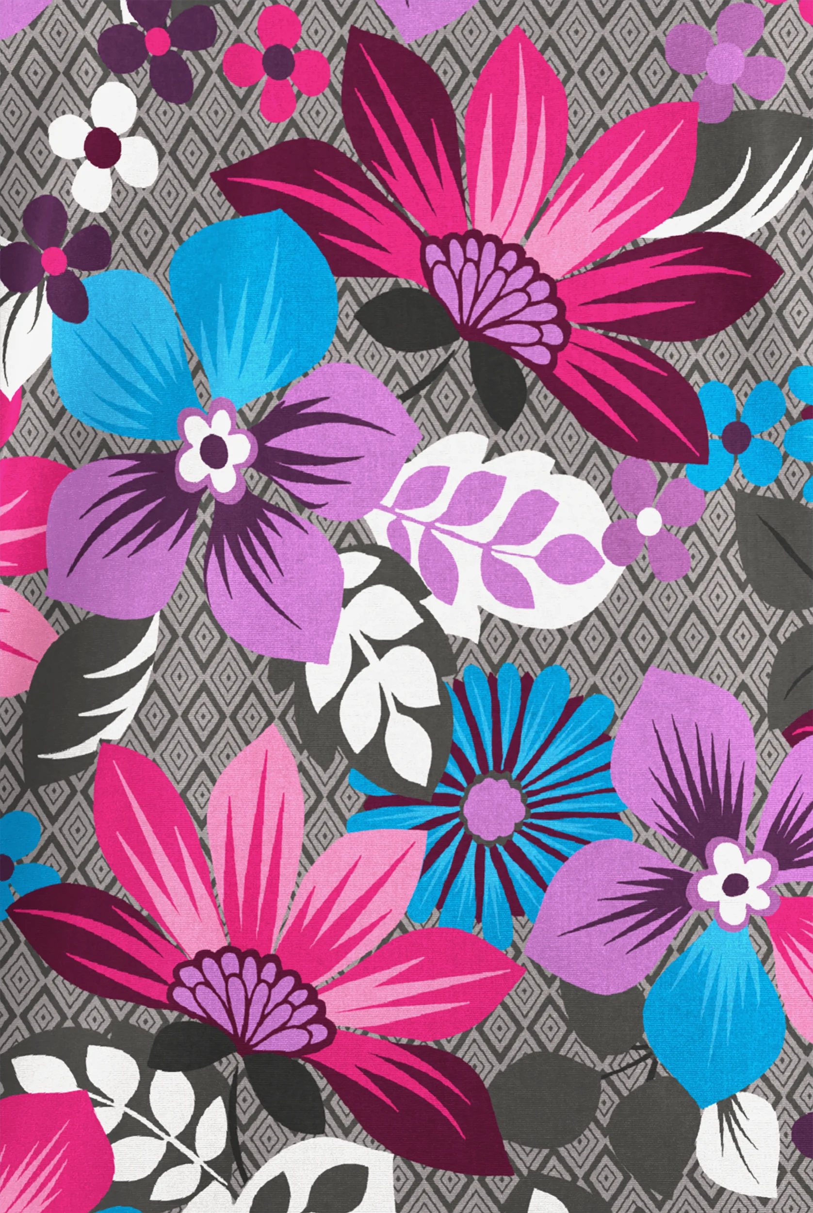 Butter-Soft Originals Maui Floral Pewter Women's 2-Pocket V-Neck Print Scrub Top