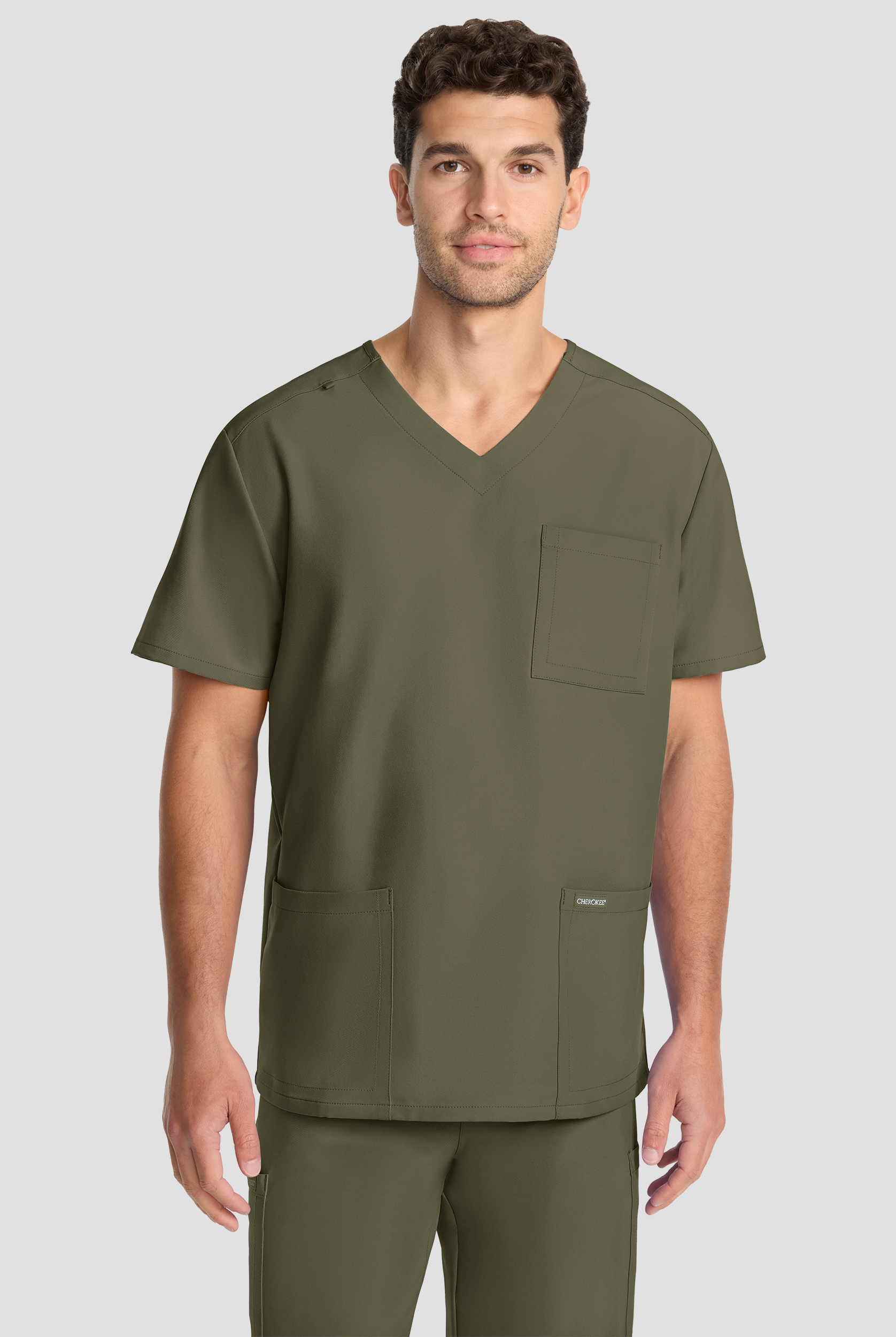 Cherokee Workwear Originals Ultra Men's 3-Pocket V-Neck Scrub Top