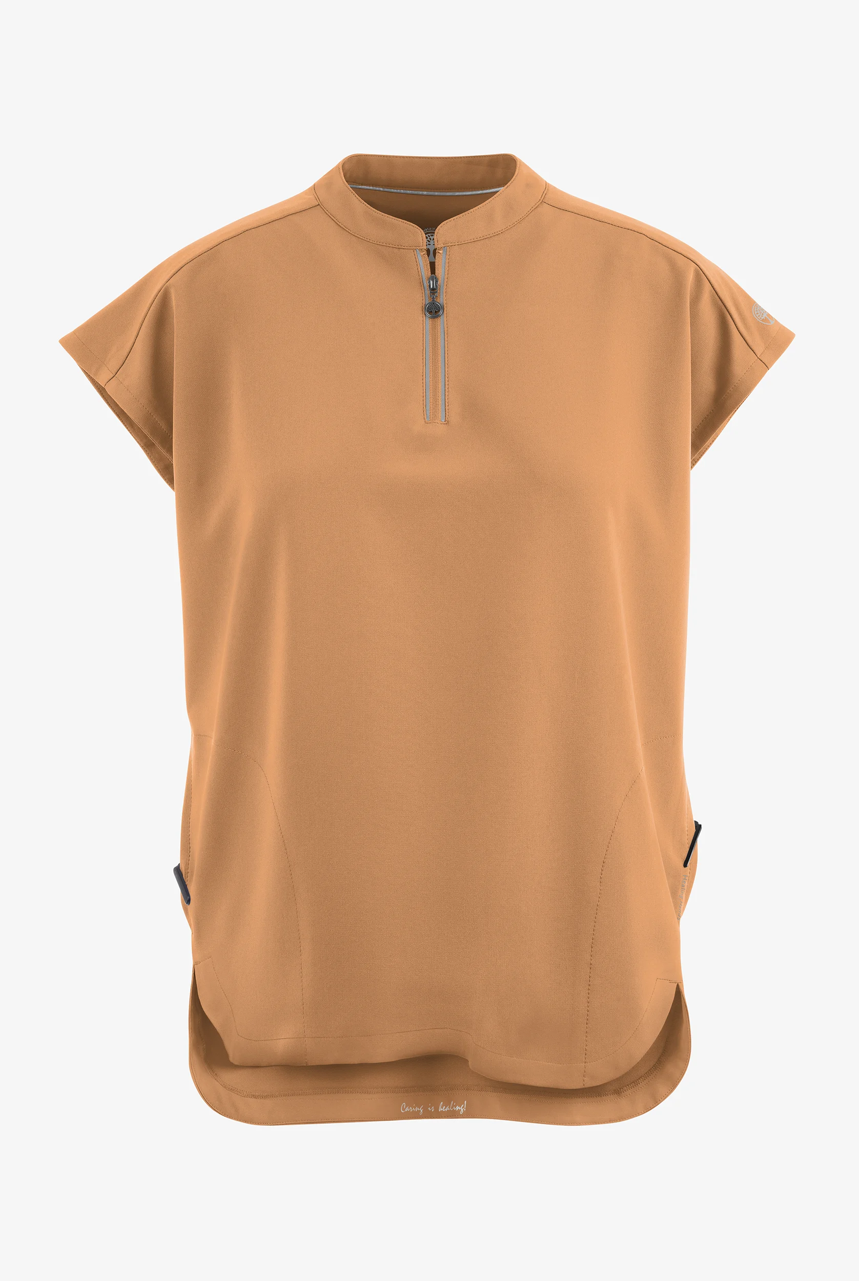 Healing Hands 360 Sandy Women's 2-Pocket STRETCH Dolman Sleeve Zip Mandarin Collar Scrub Top