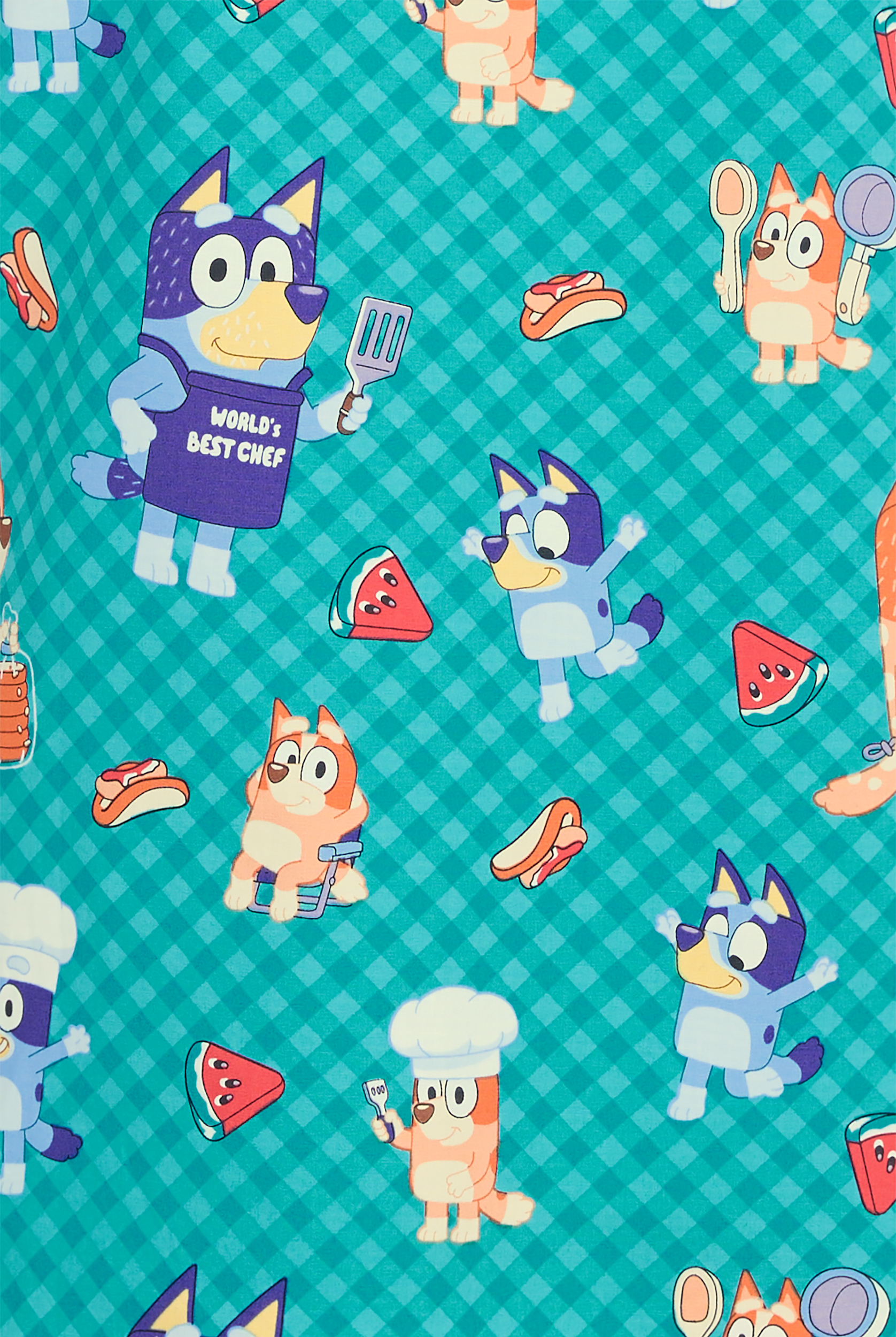 Tooniforms Bluey BBQ Women's 1-Pocket STRETCH V-Neck Print Scrub Top