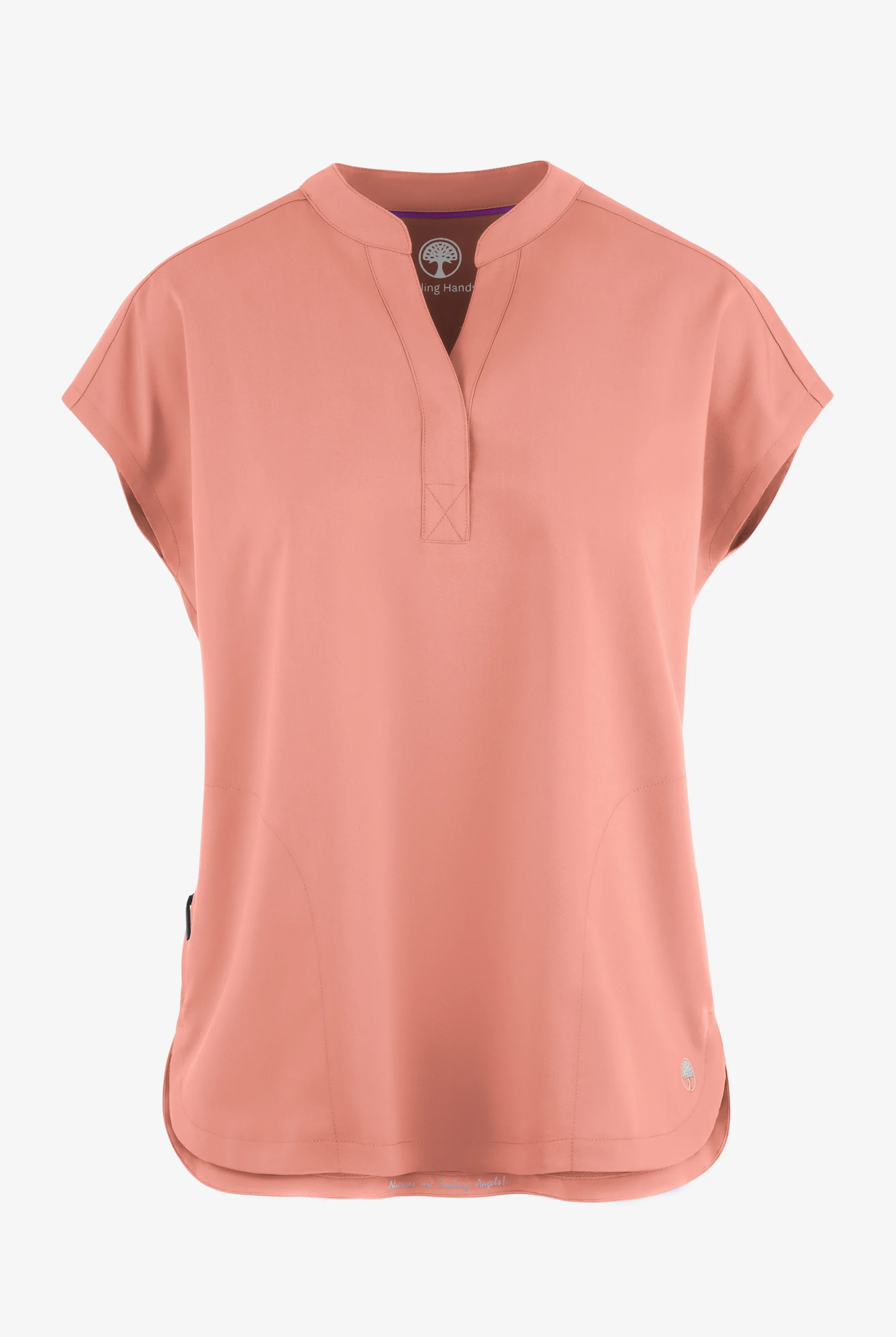 Healing Hands Purple Label Journey Women's 2-Pocket STRETCH Dolman Sleeve Mandarin Collar Scrub Top