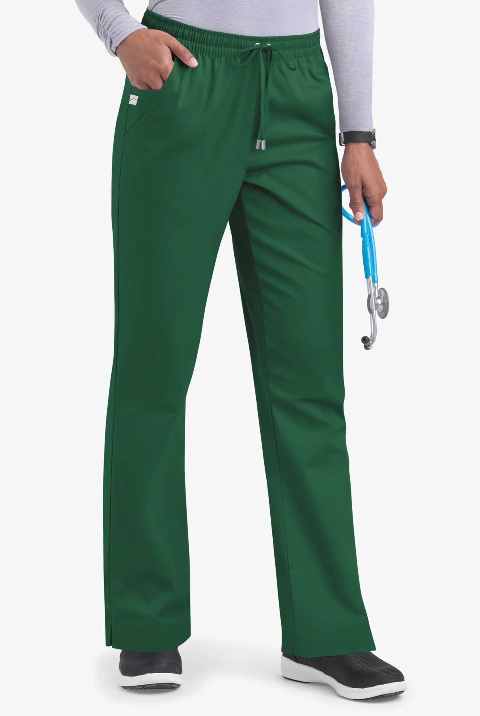 Butter-Soft STRETCH Women's 3-Pocket Elastic Waist Drawstring Scrub Pants - Tall