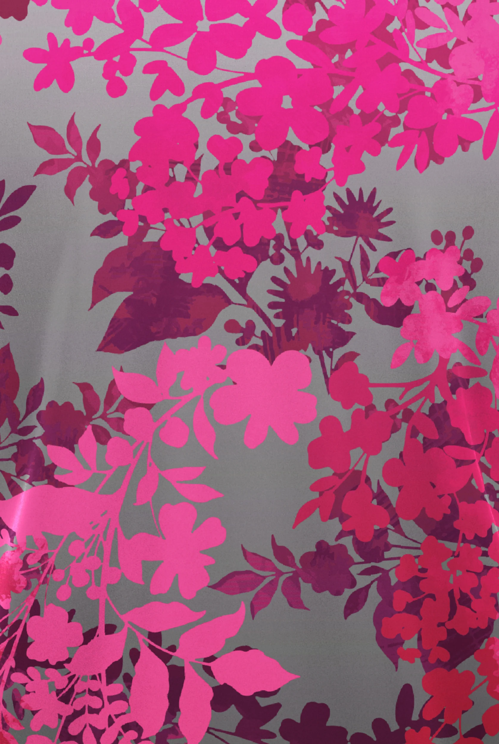 Easy STRETCH Shadow Garden Pewter Women's V-Neck Printed Scrub Top