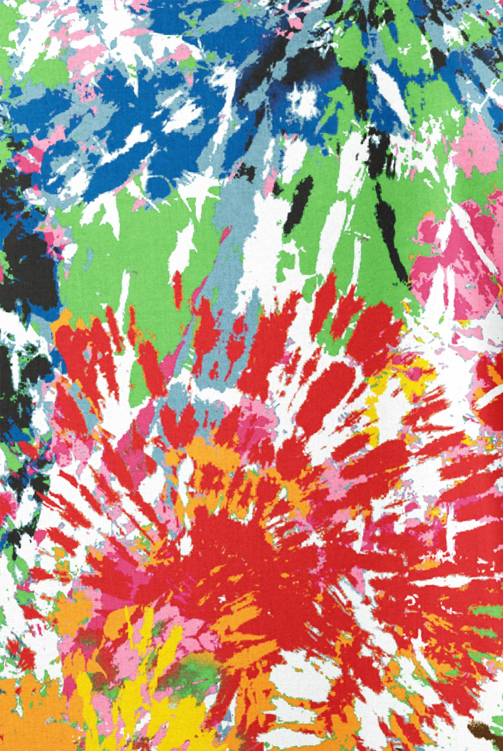 Butter-Soft Originals Rainbow Tie-Dye Unisex 2-Pocket V-Neck Print Scrub Top