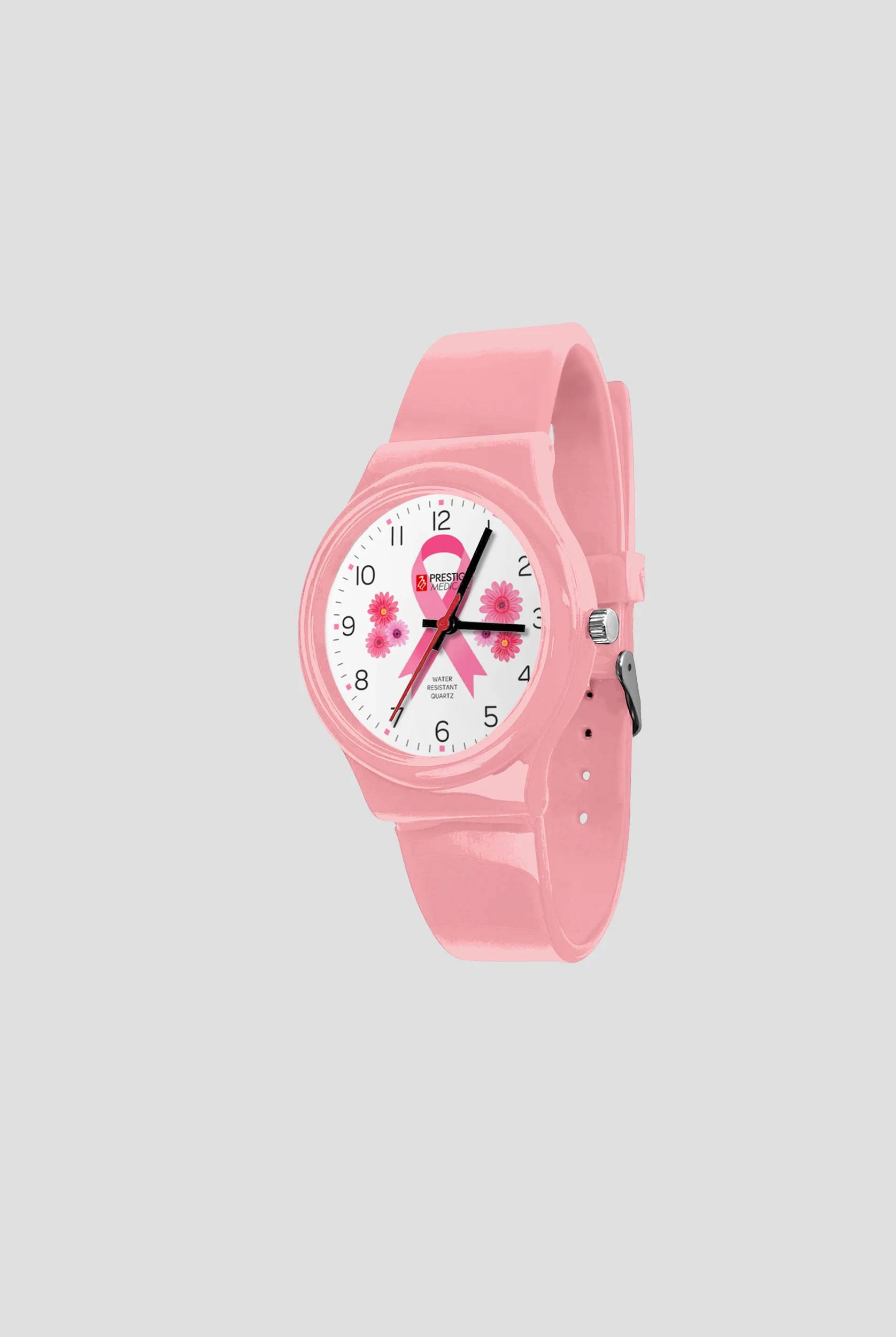 Prestige Pink Ribbon and Flowers Student Scrub Watch