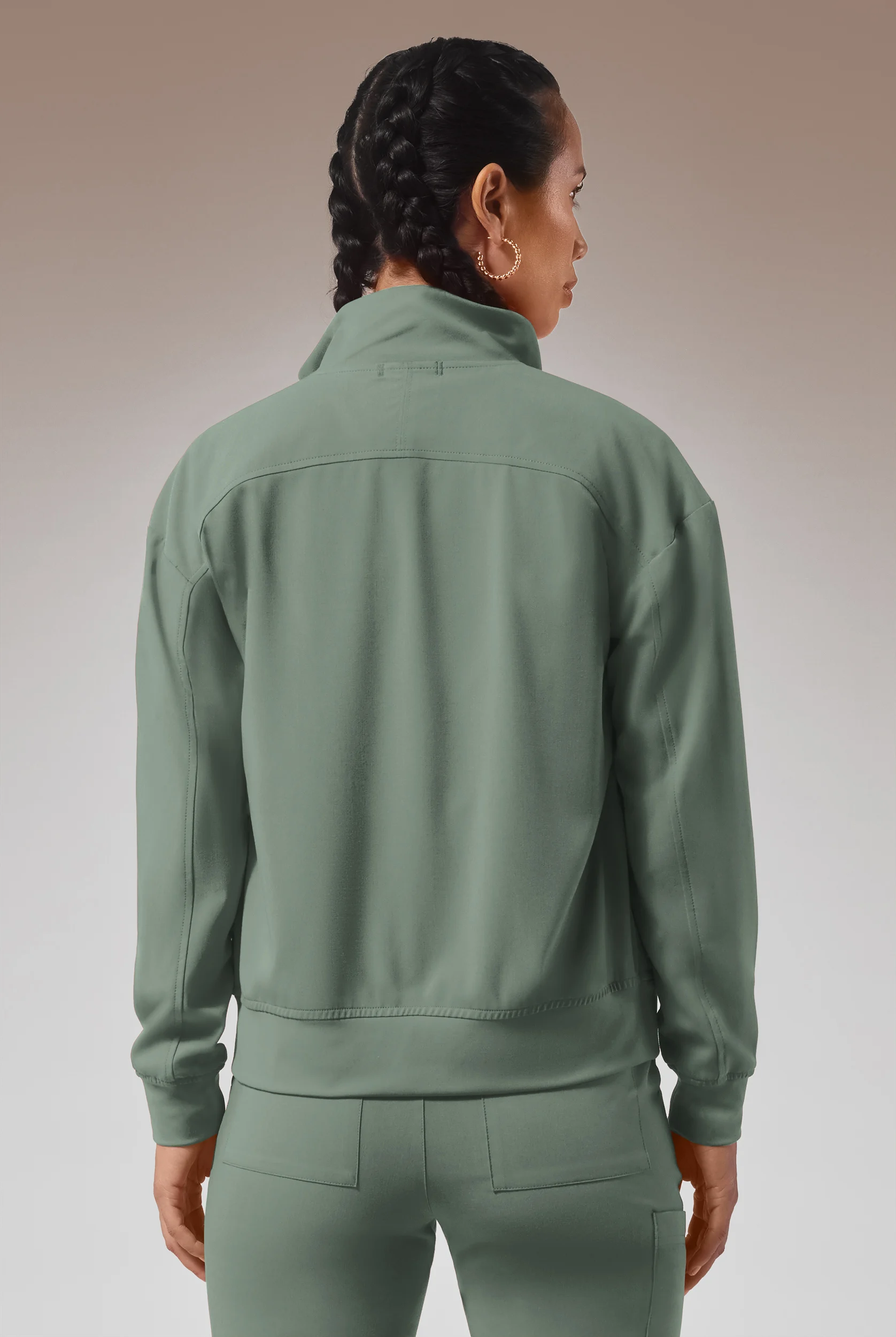 Hypothesis Base Women's 3-Pocket Relaxed Fit Zip Front Scrub Jacket