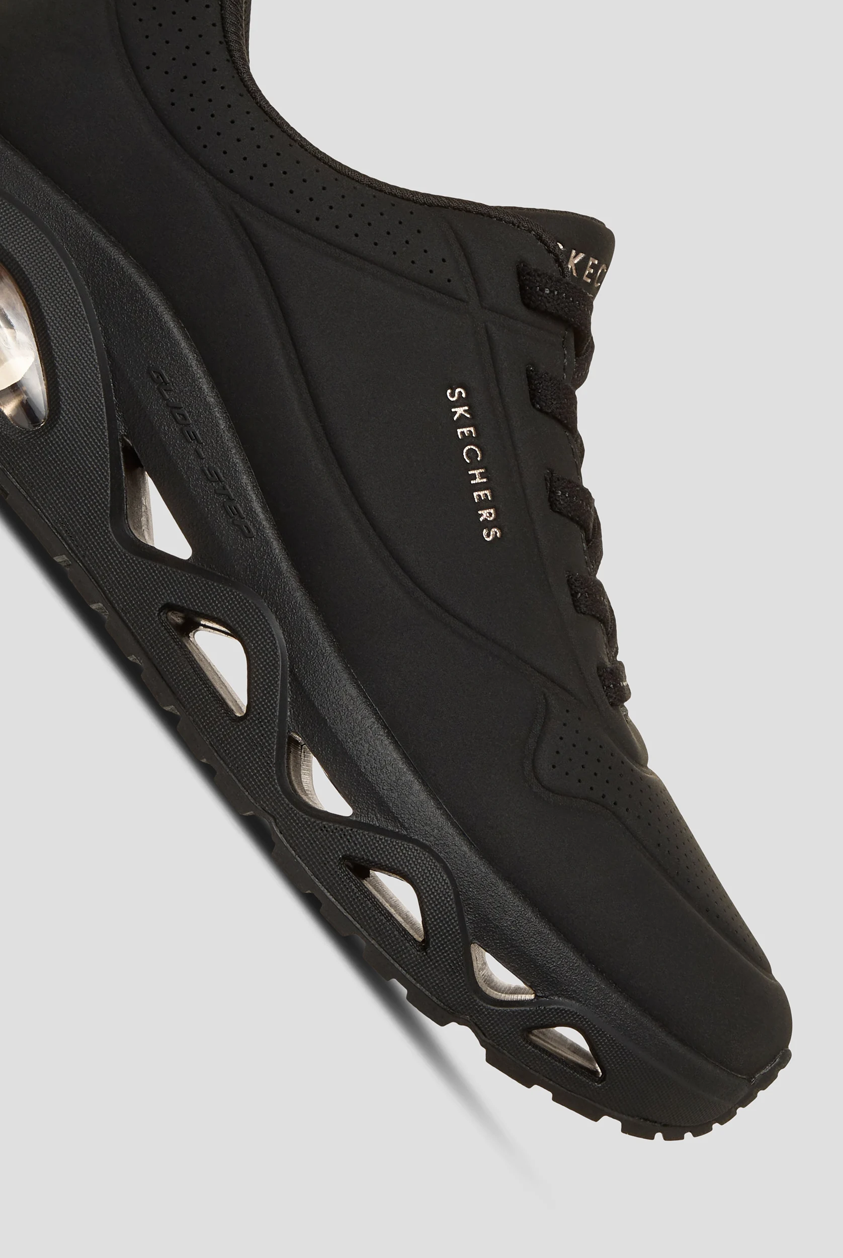 Skechers Street UNO -GLIDE ON AIR Black/Rose Gold Athletic Slip On Shoes