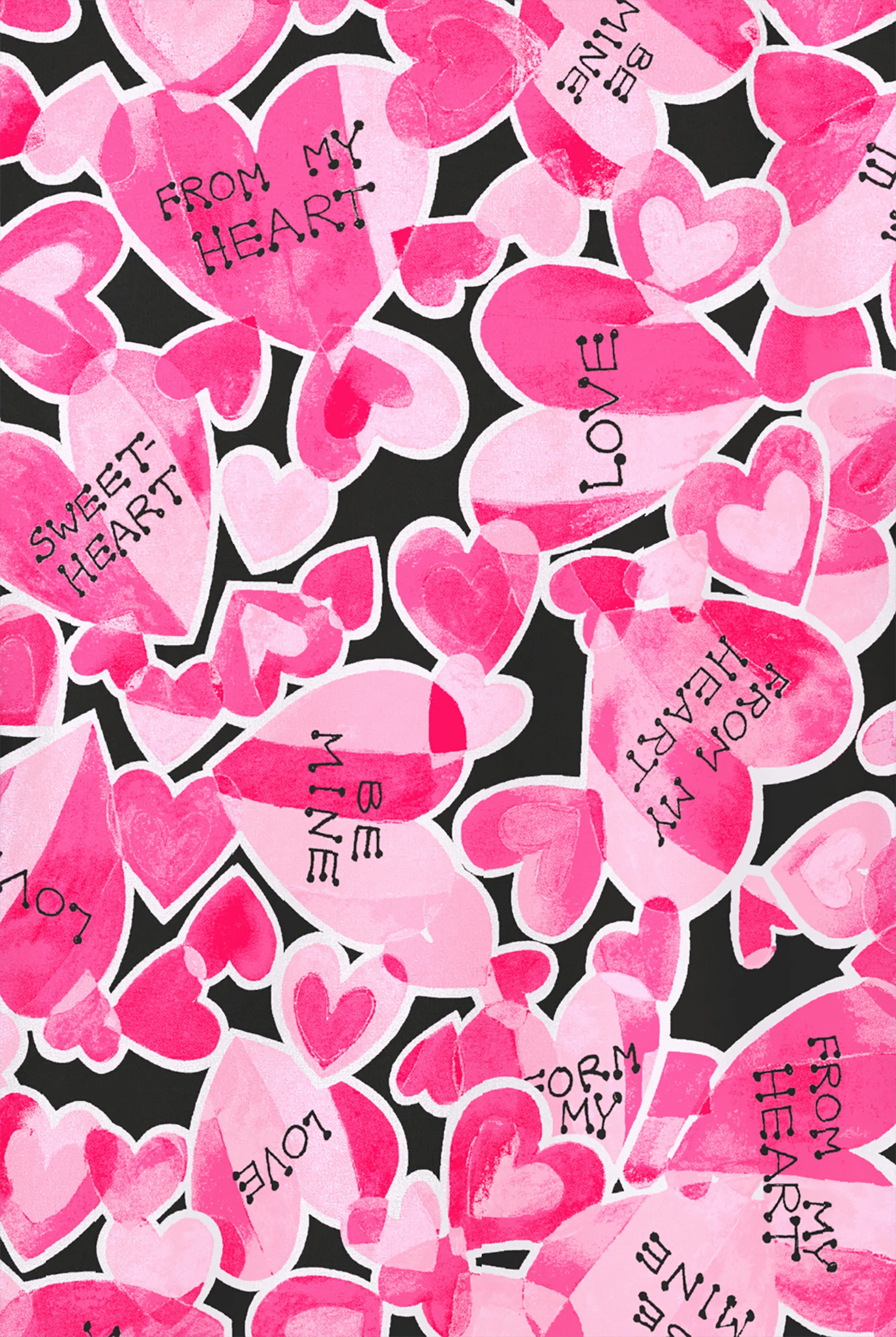 Butter-Soft Originals From My Heart Women's 3-Pocket Raglan Sleeve Mock Wrap Print Scrub Top