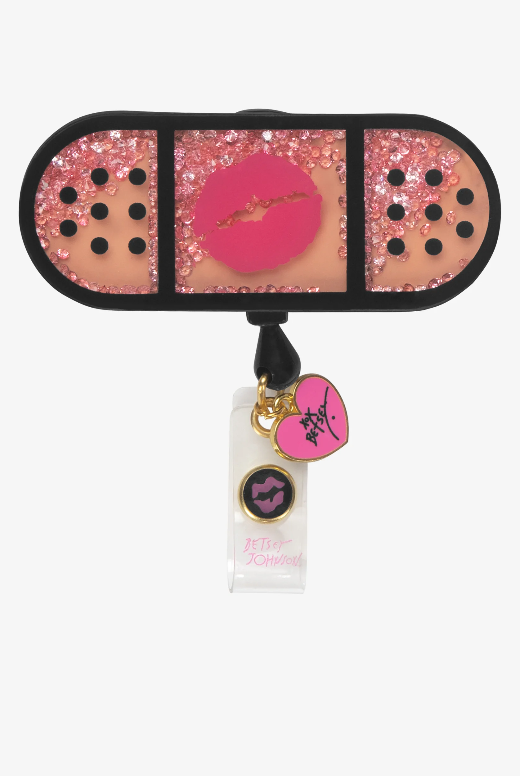 Betsey Johnson Betsey Band Aid Shaker ID Badge Holder