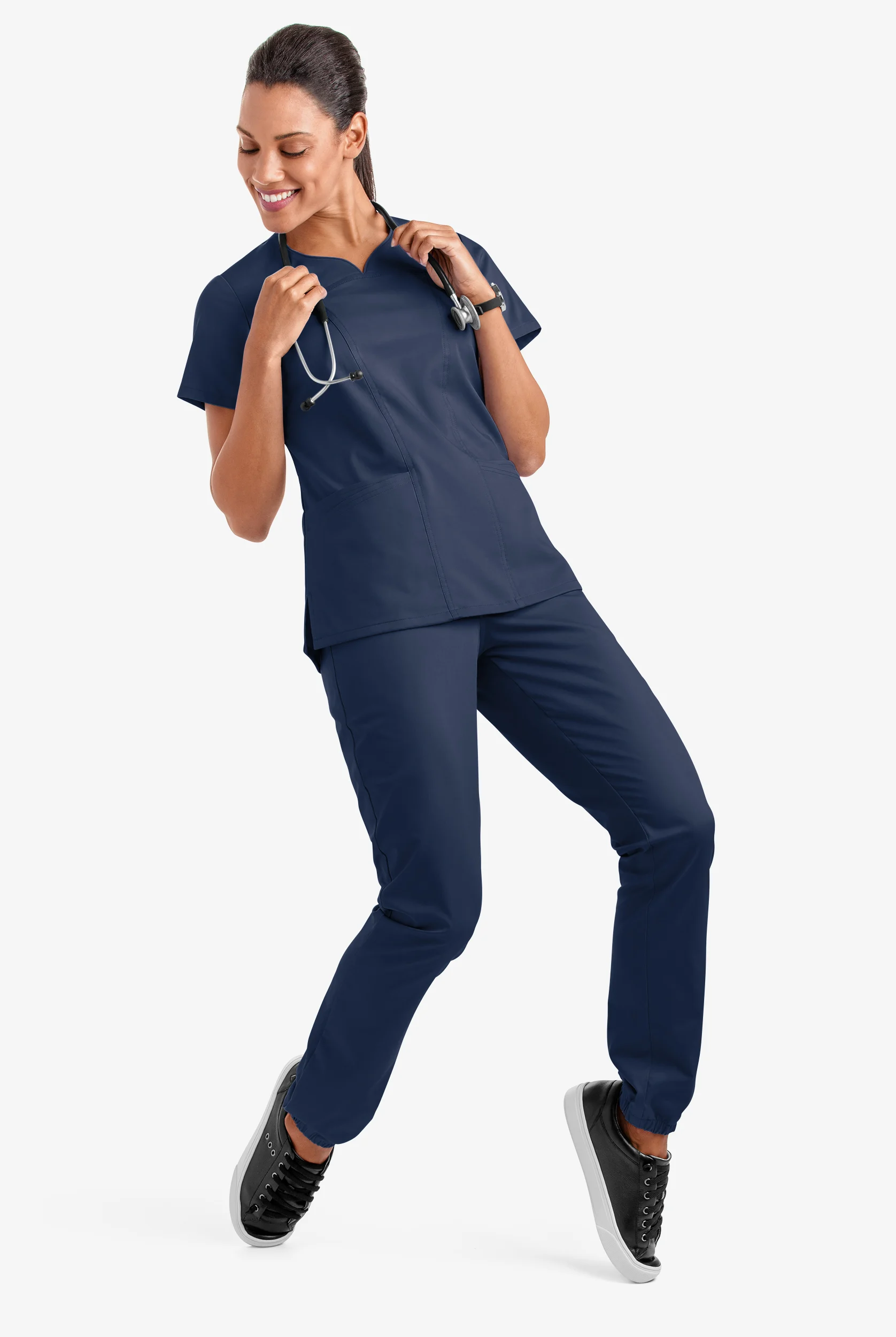 Butter-Soft STRETCH Women's 4-Pocket Sweetheart Neck Scrub Top