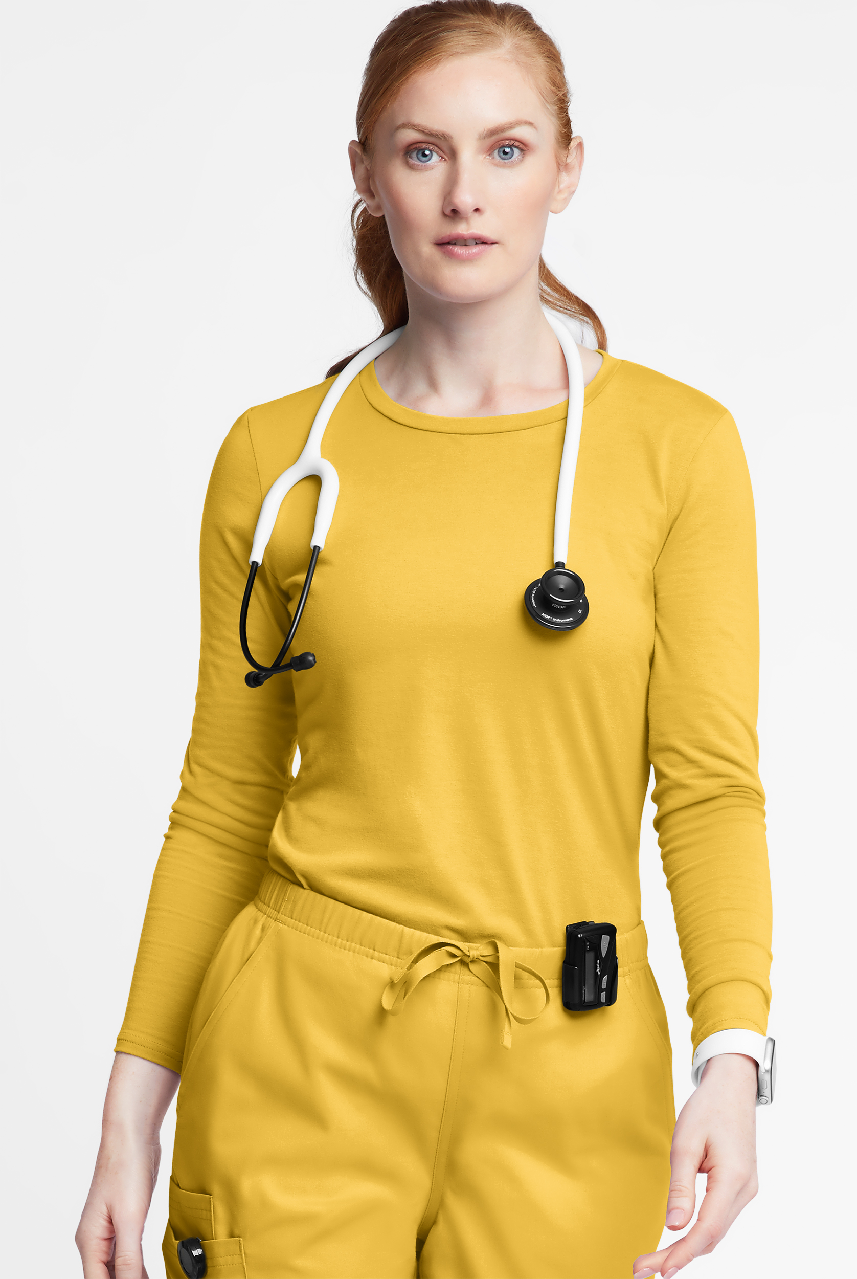 Butter-Soft Originals Women's STRETCH Cotton-Rich Long Sleeve Crew Neck Knit Underscrub