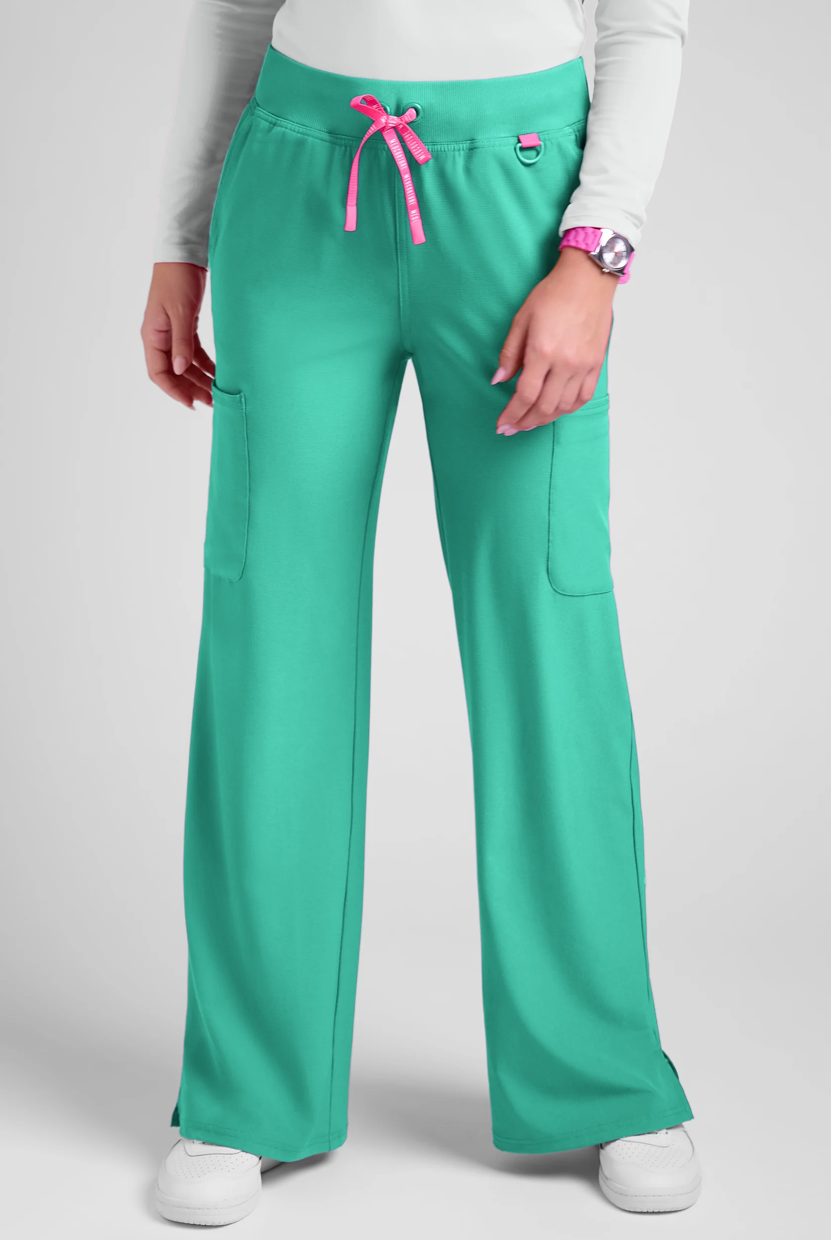 Med Couture Amp Women's 5-Pocket STRETCH High-Rise Wide Leg Cargo Scrub Pant