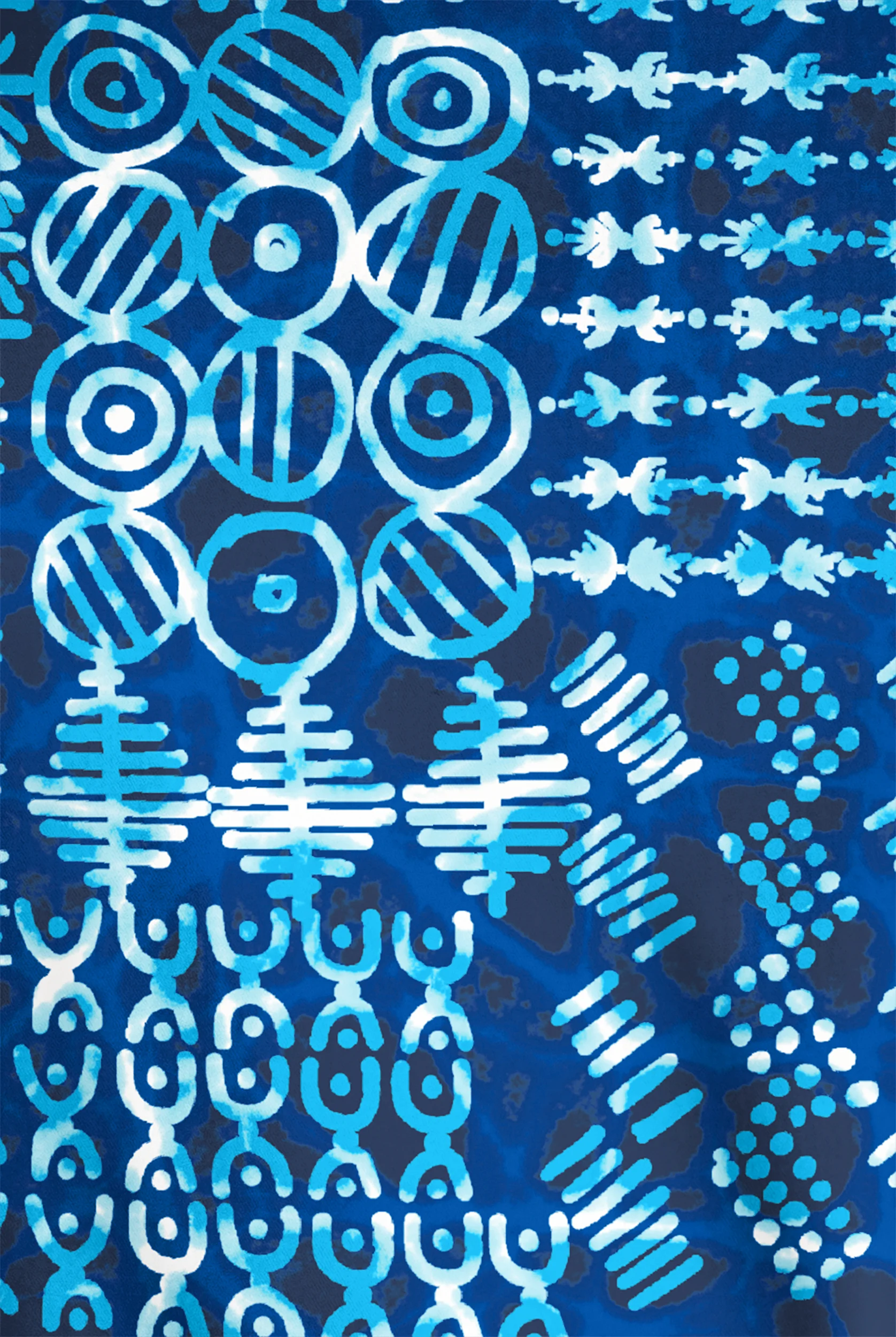 Blusa médica estampada Strictly Scrubs STRETCH Dondo Patchwork Navy con cuello entrecruzado y 4 bolsillos para mujer