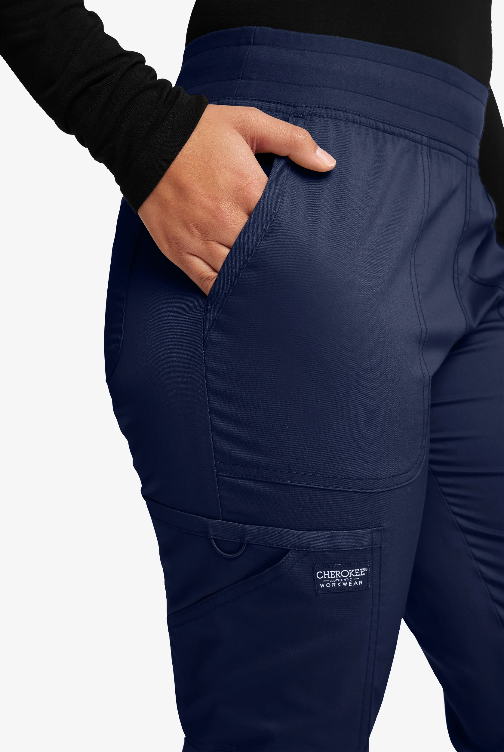 Cherokee Workwear Revolution Women's 5-Pocket STRETCH Cargo Jogger Scrub Pants