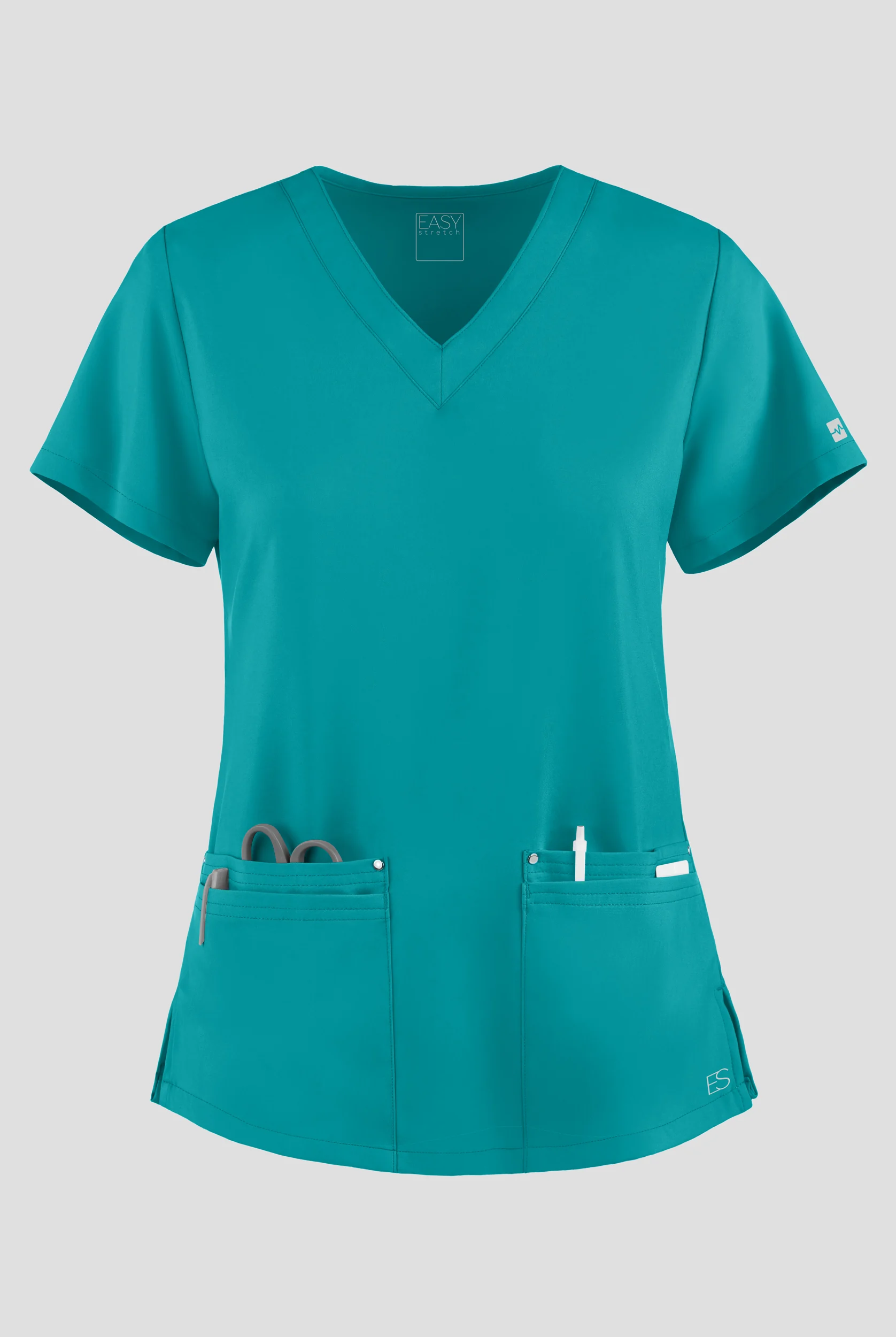 Easy STRETCH Lina Mitered Women's 4-Pocket V-Neck Scrub Top