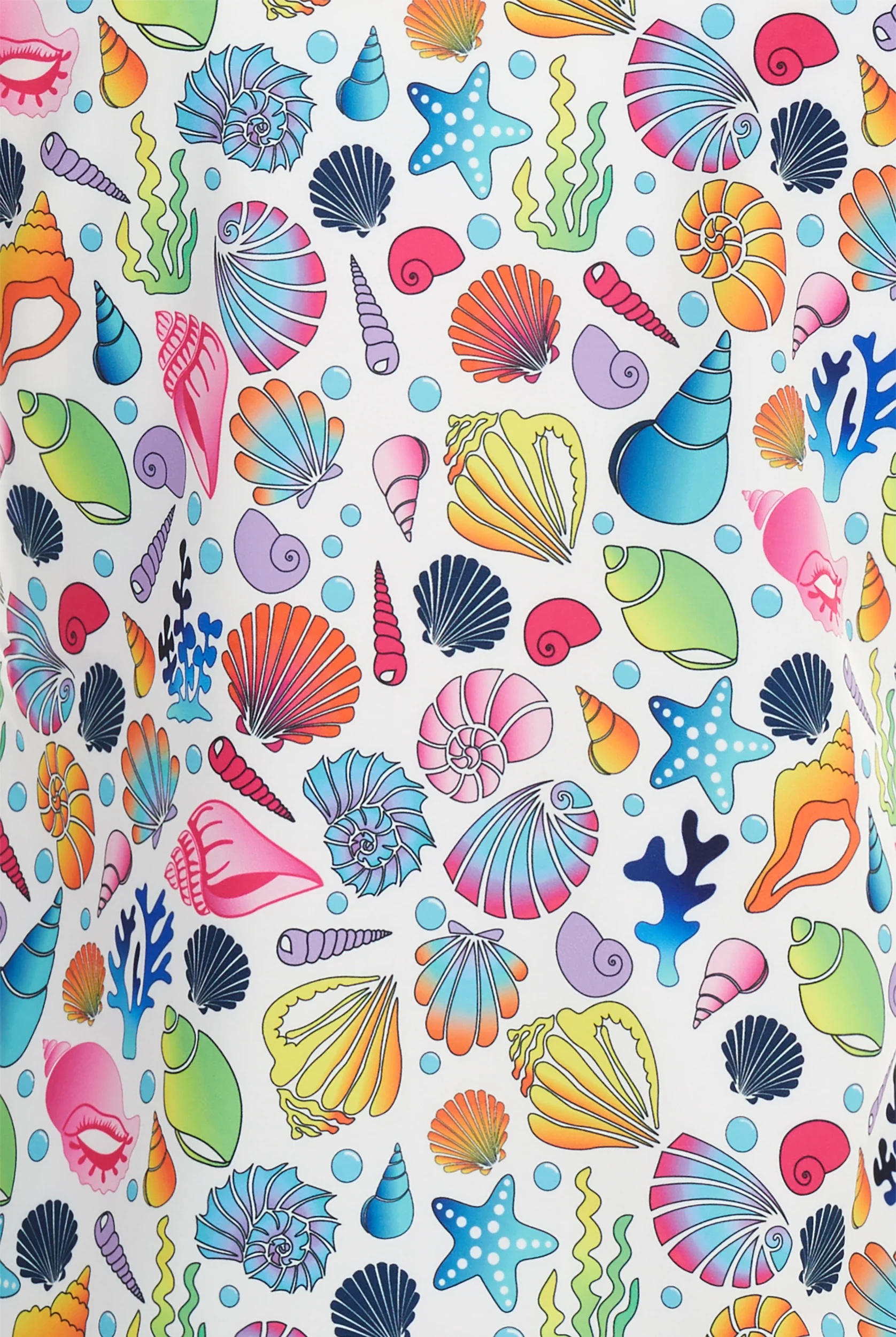 Zavate Ava Therese Shimmering Shells Women's 2-Pocket STRETCH V-Neck Print Scrub Top