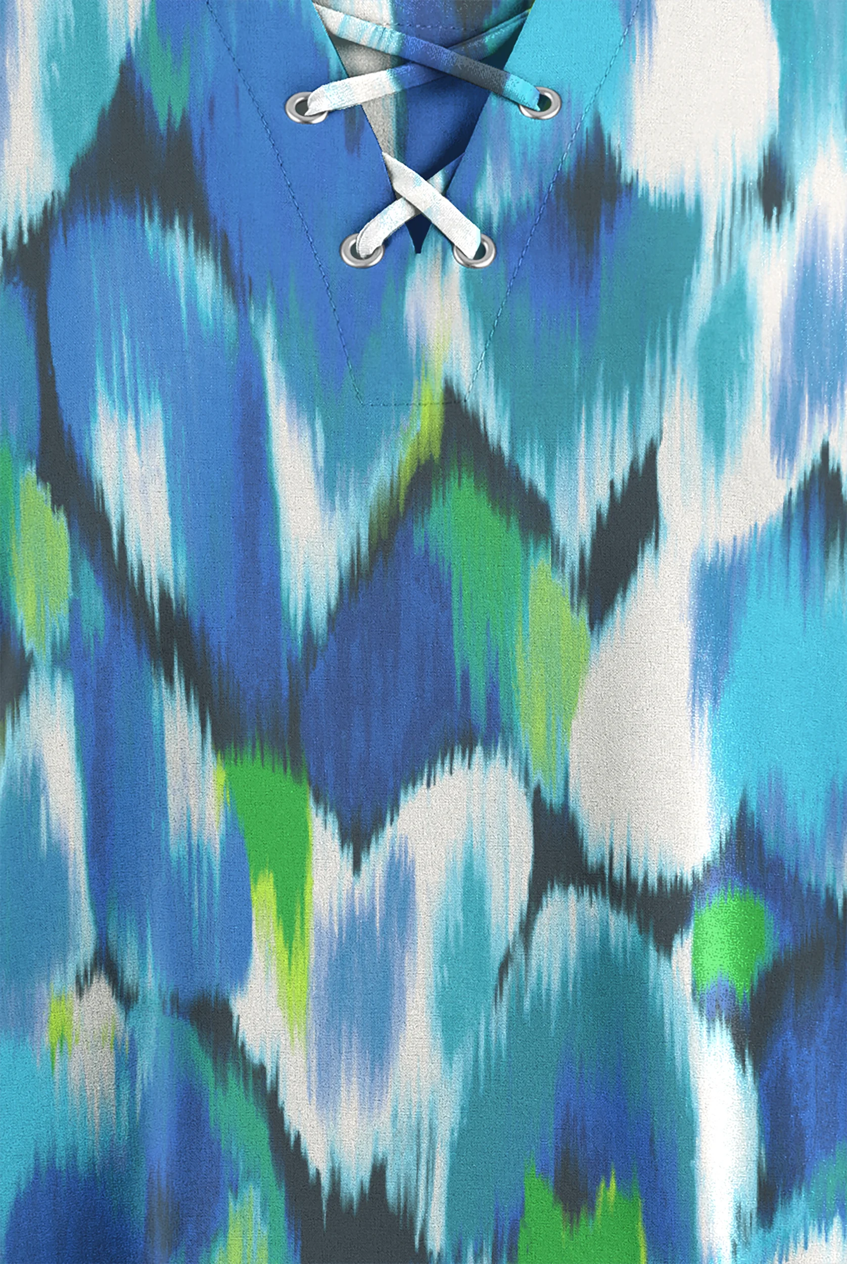 Easy STRETCH Love Garden Pewter Women's 4-Pocket Lace Up V-Neck Print Scrub Top